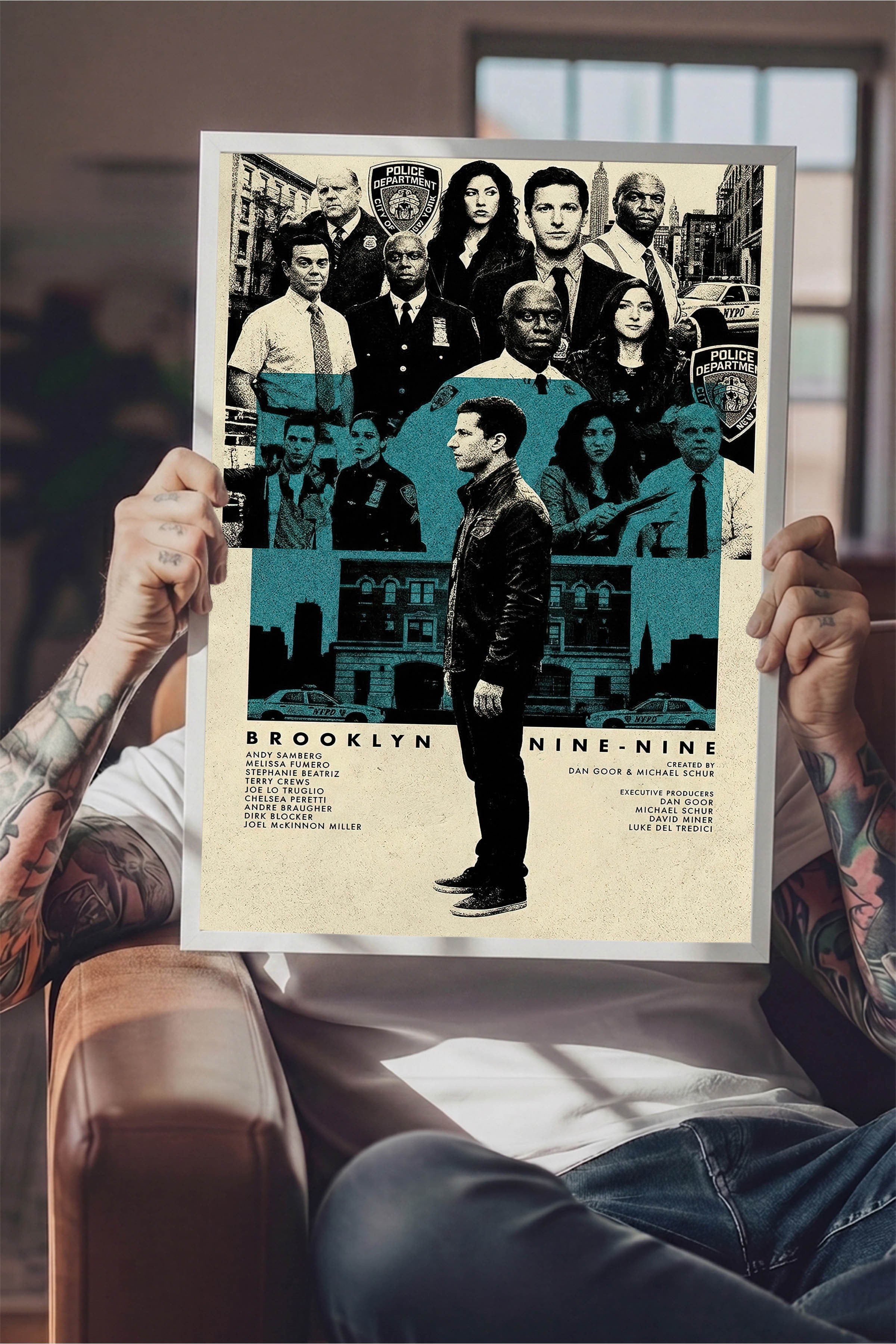Brooklyn Nine-Nine Beyaz Çerçeveli Poster, Sinema ve Dizi Tablo, Film Dizi Afişleri NO:112797