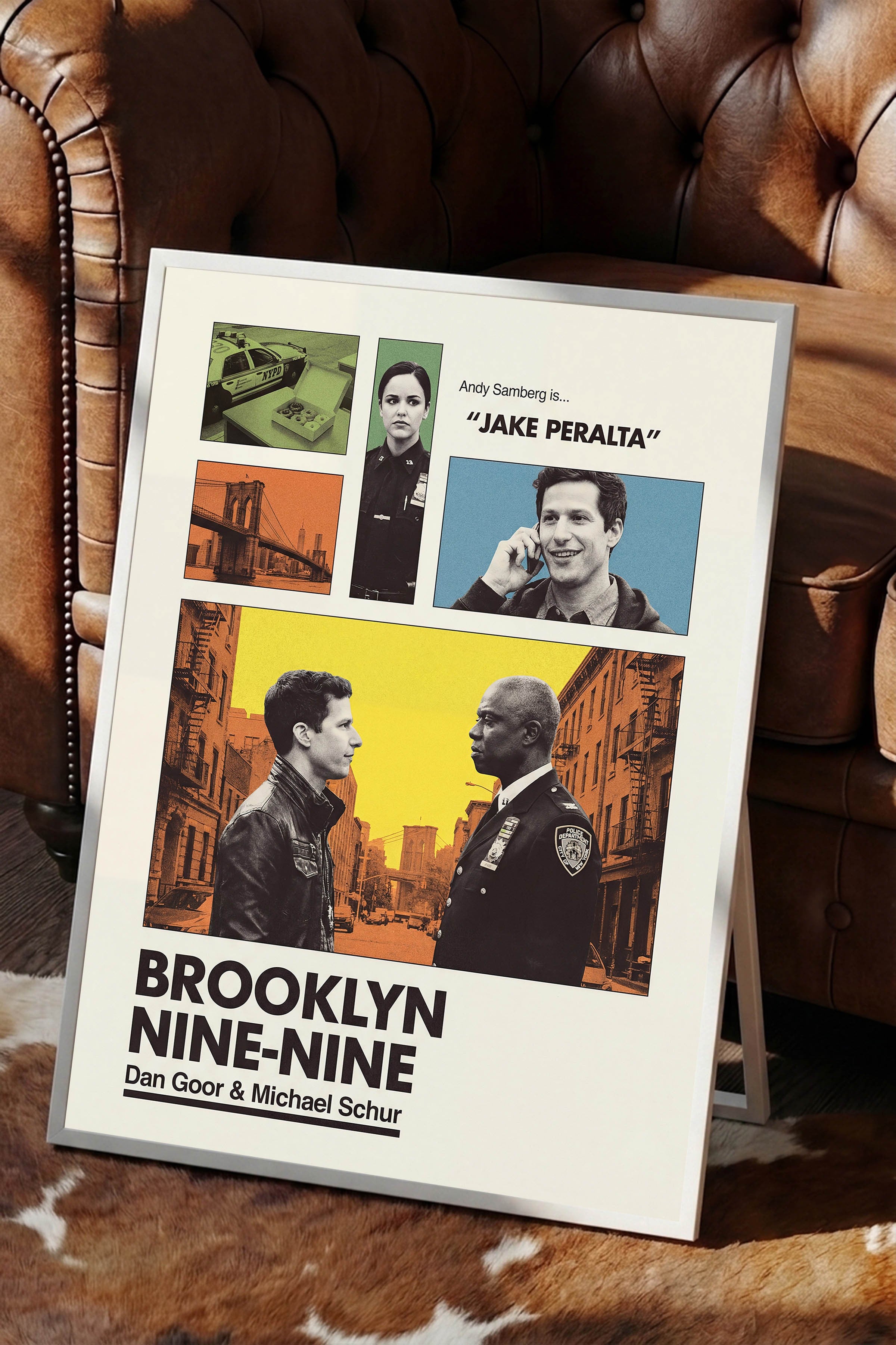Brooklyn Nine-Nine Beyaz Çerçeveli Poster, Sinema ve Dizi Tablo, Film Dizi Afişleri NO:112923
