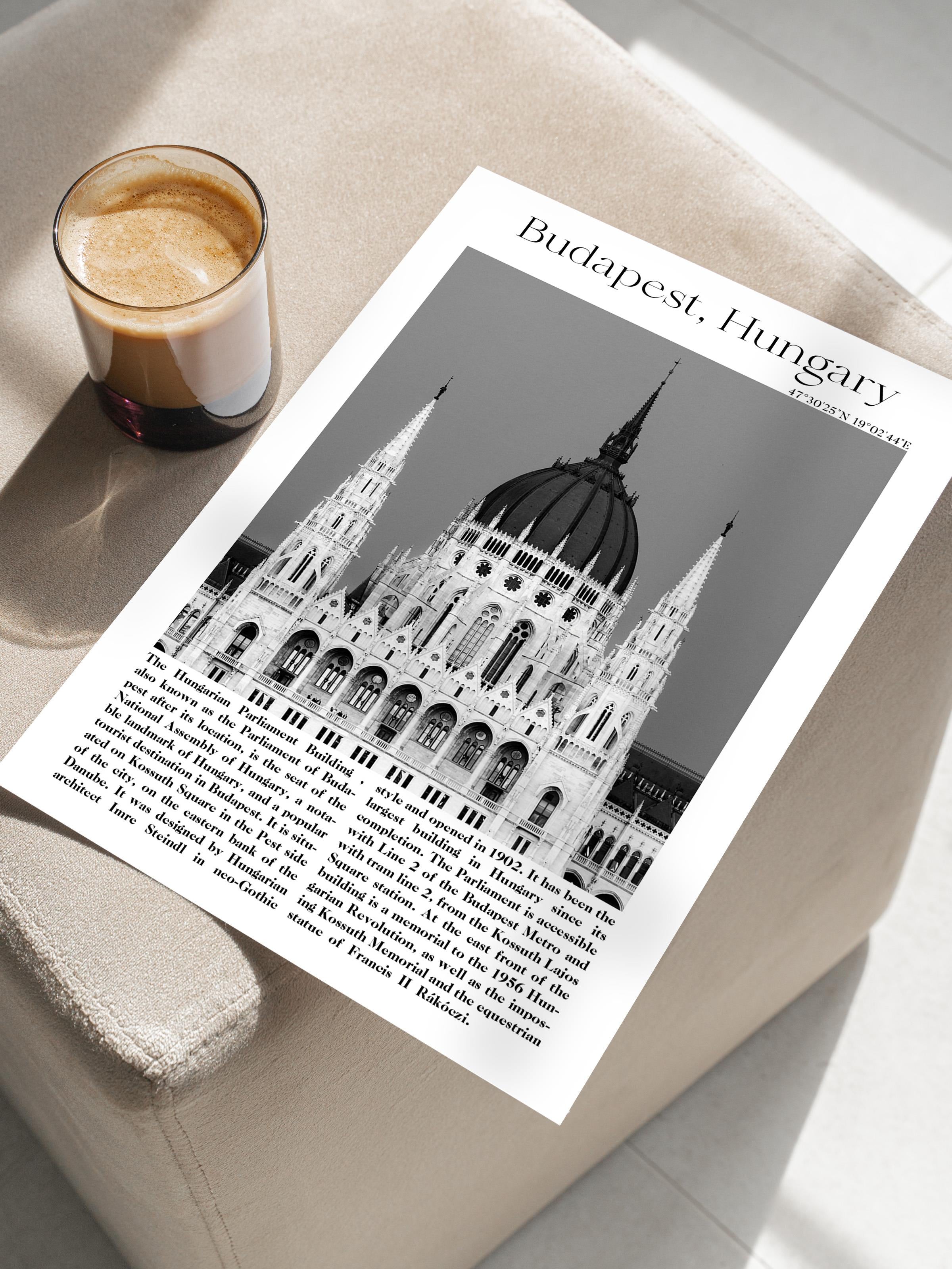 Budapeşte - Macaristan, Şehir Temalı Poster, Çerçevesiz Duvar Posteri, NO:30008