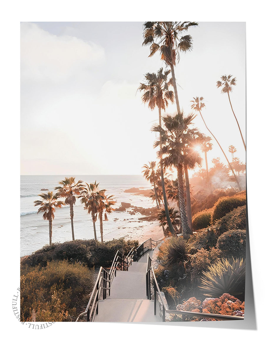 California Laguna Beach Poster, Dikey Duvar Tablosu Comfort Serisi NO:108339