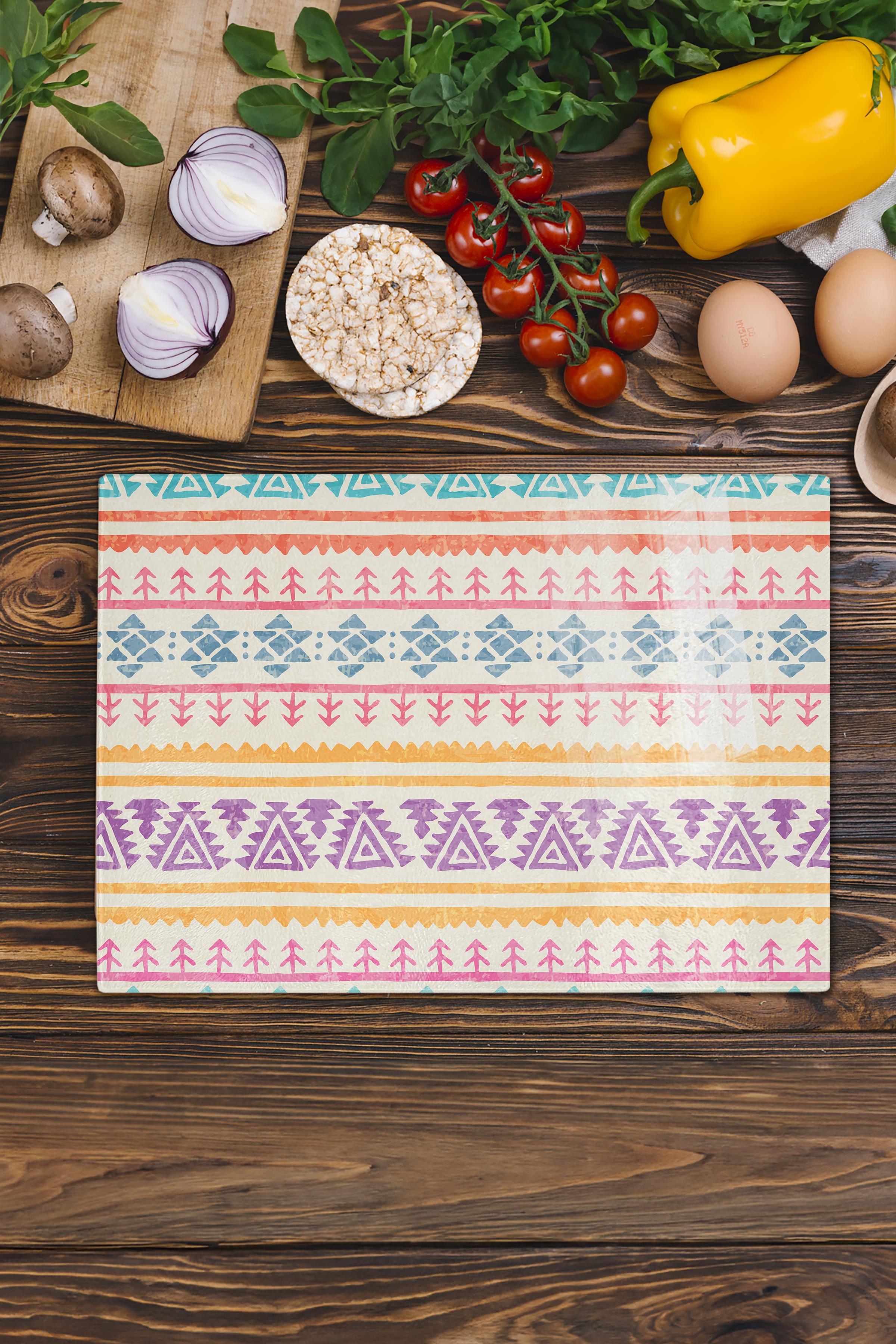 Cam Kesme Tahtası - Boho Temalı - 21*30cm - Doğrama Tahtası - Estetik, Dekoratif Sunum Tahtası