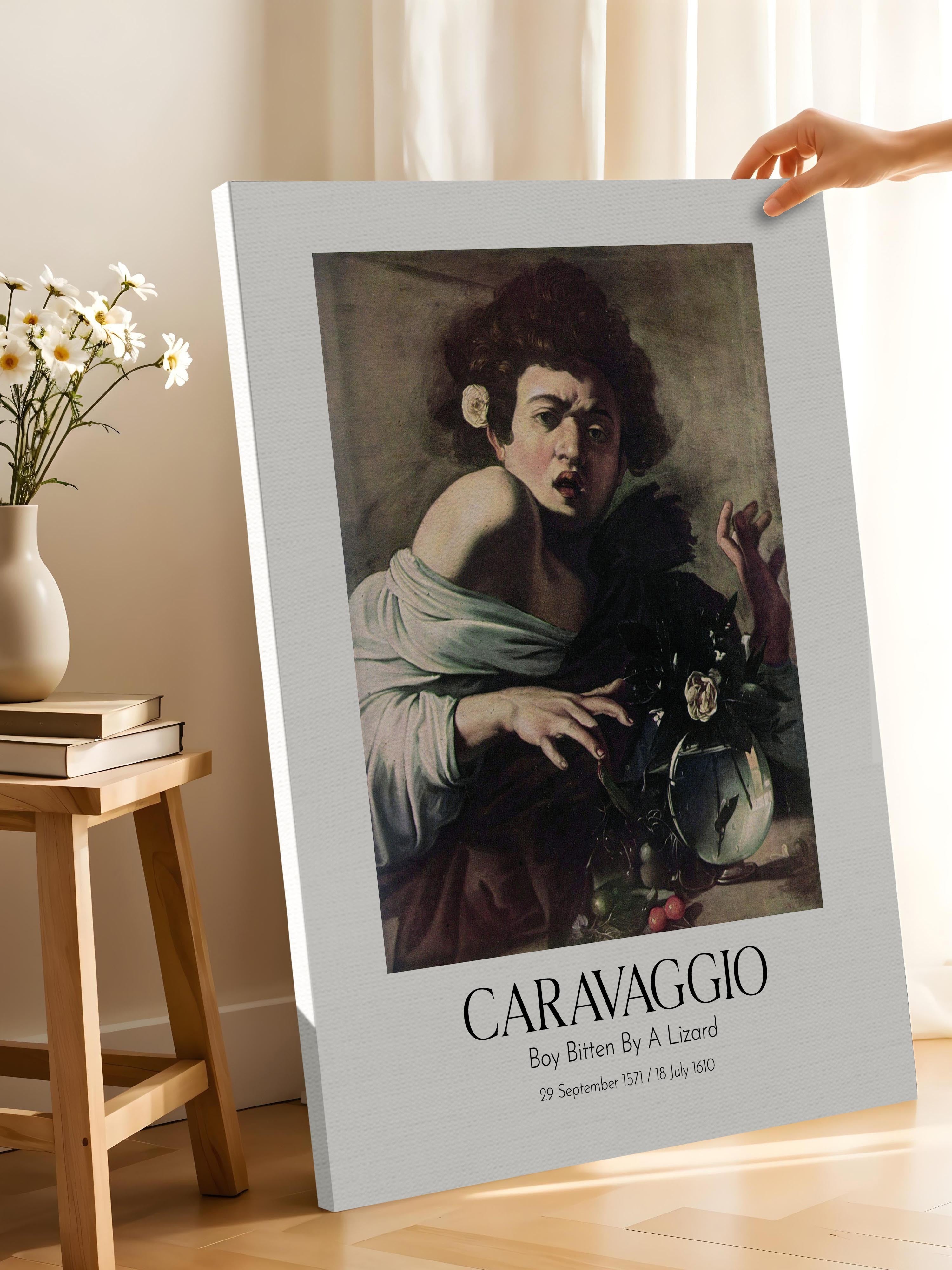 Caravaggio - Boy Bitten By A Lizard, Kanvas Tablo, Sanat Serisi NO:111628