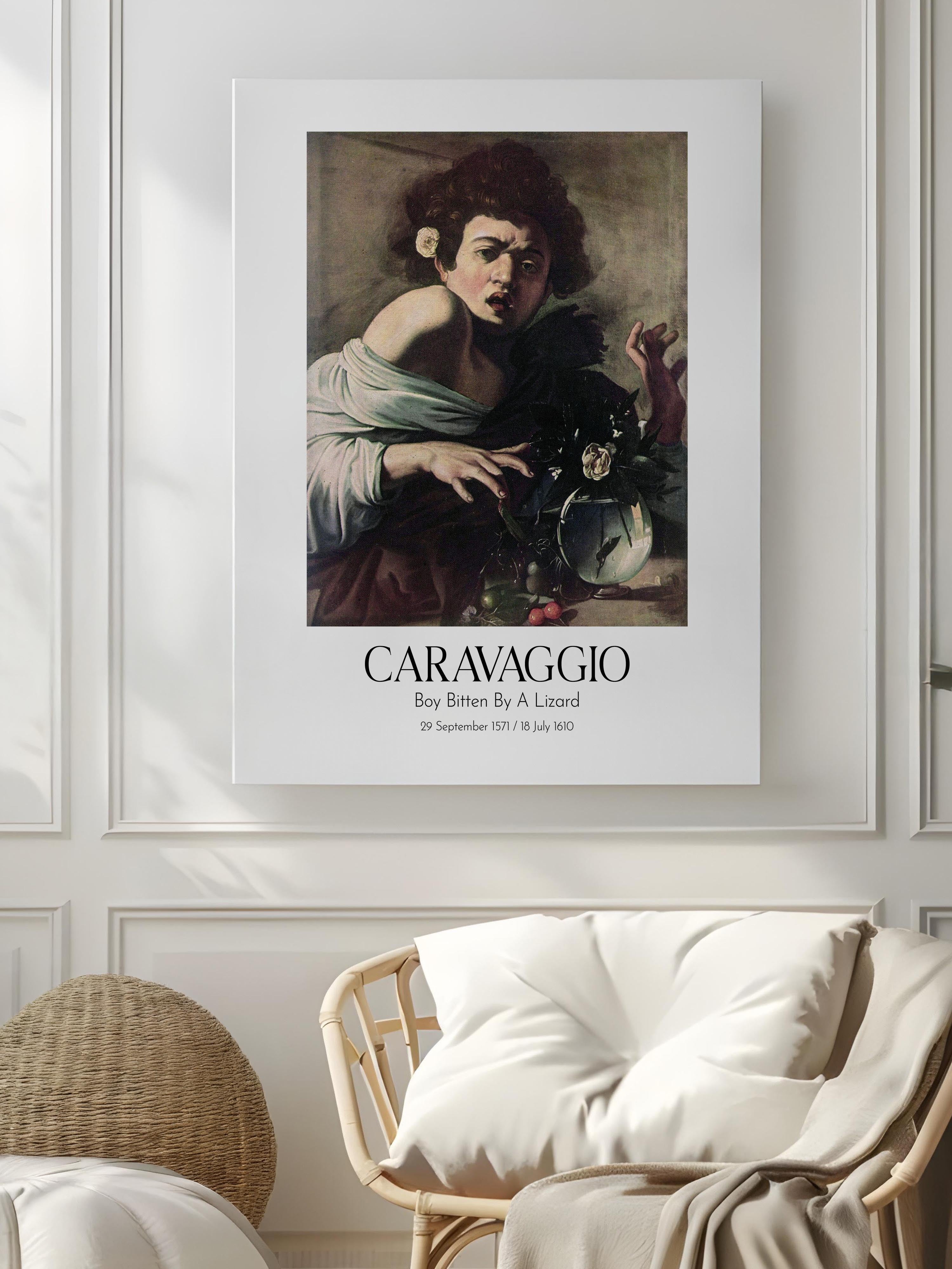 Caravaggio - Boy Bitten By A Lizard, Kanvas Tablo, Sanat Serisi NO:111628