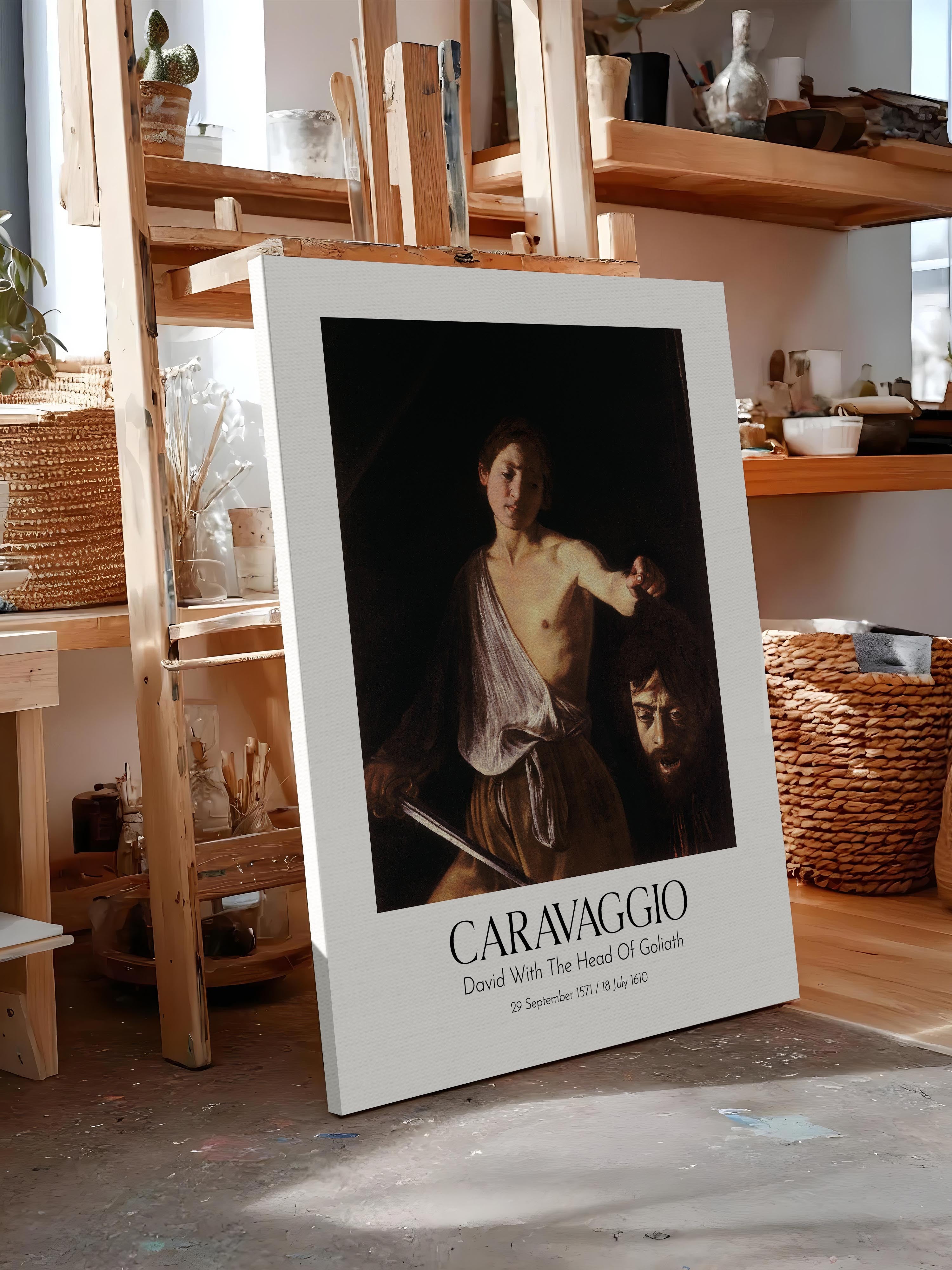 Caravaggio - David With The Head Of Goliath, Kanvas Tablo, Sanat Serisi NO:111630