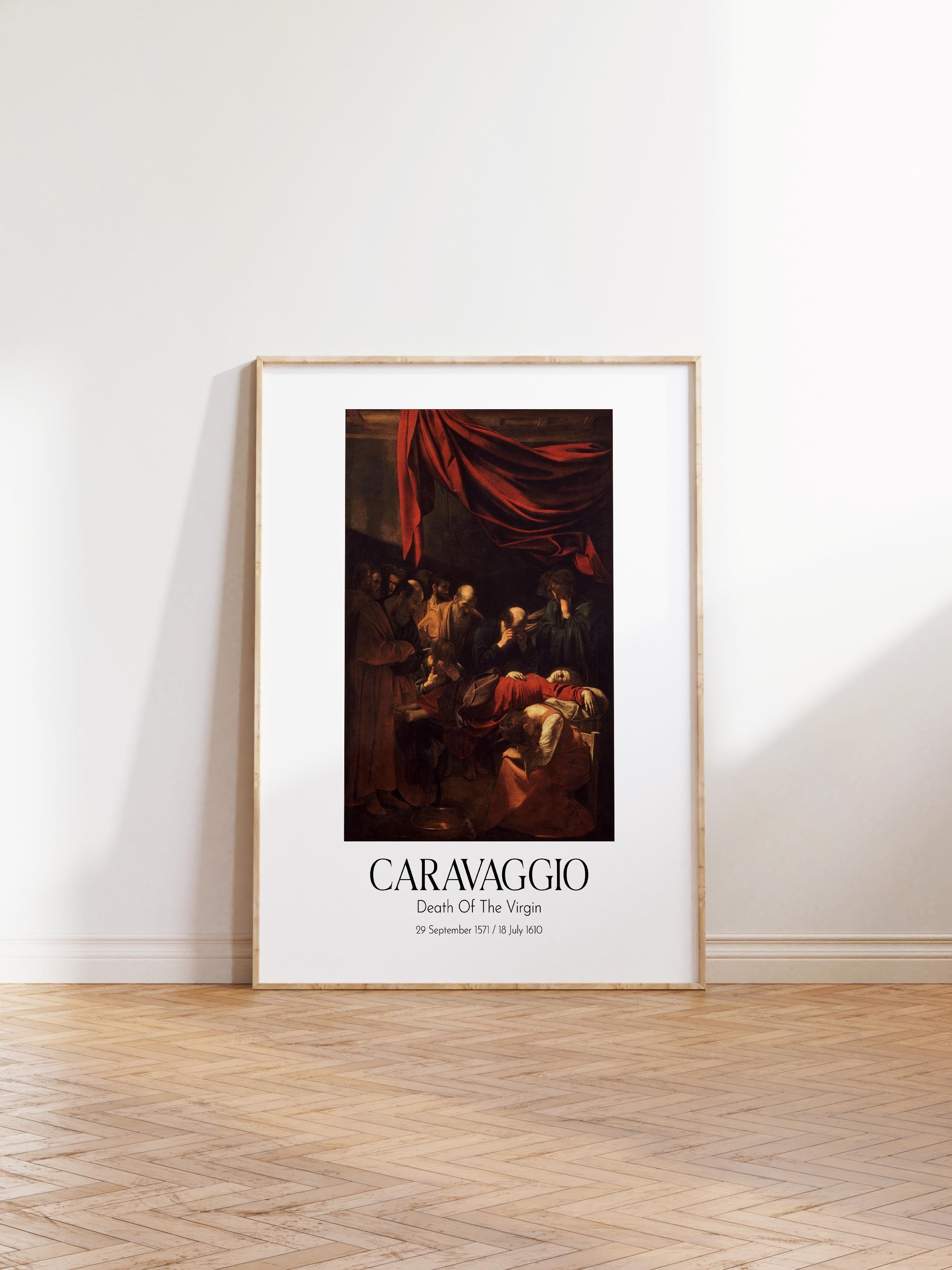 Caravaggio - Death Of The Virgin, Ahşap Çerçeveli Tablo, Sanat Serisi NO:111631