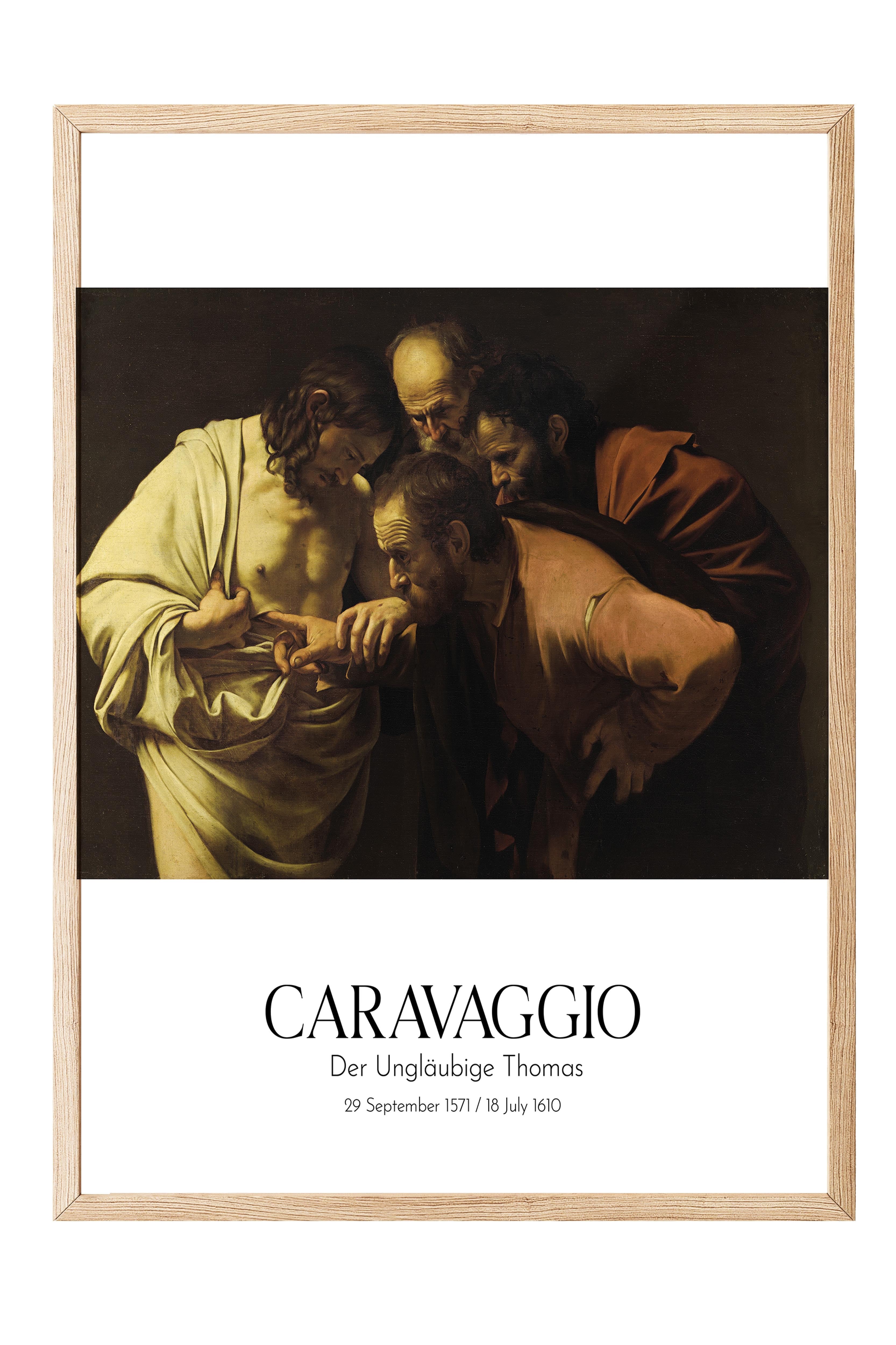 Caravaggio - Der Ungläubige Thomas, Ahşap Çerçeveli Tablo, Sanat Serisi NO:111632