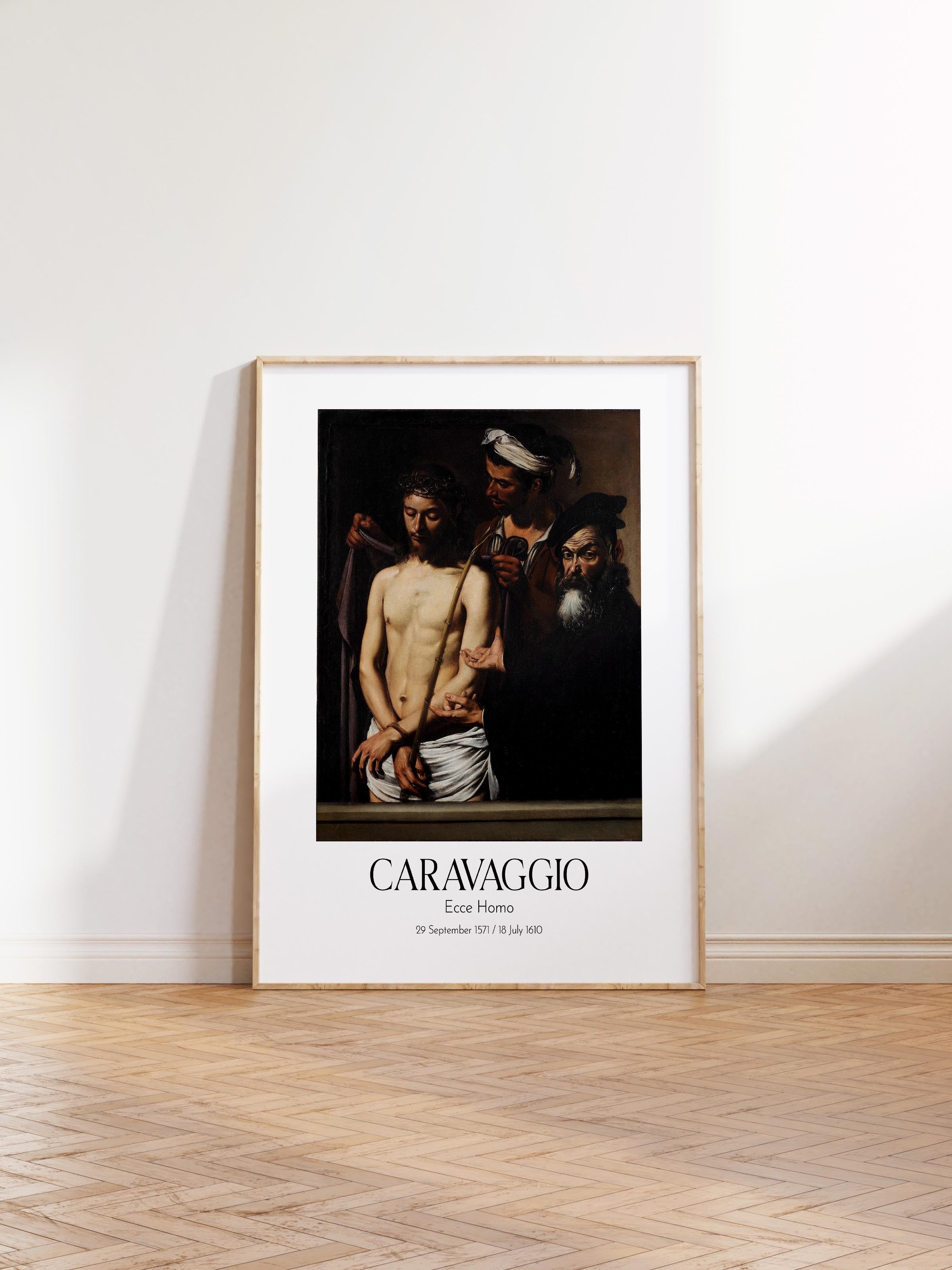Caravaggio - Ecce Homo, Ahşap Çerçeveli Tablo, Sanat Serisi NO:111633