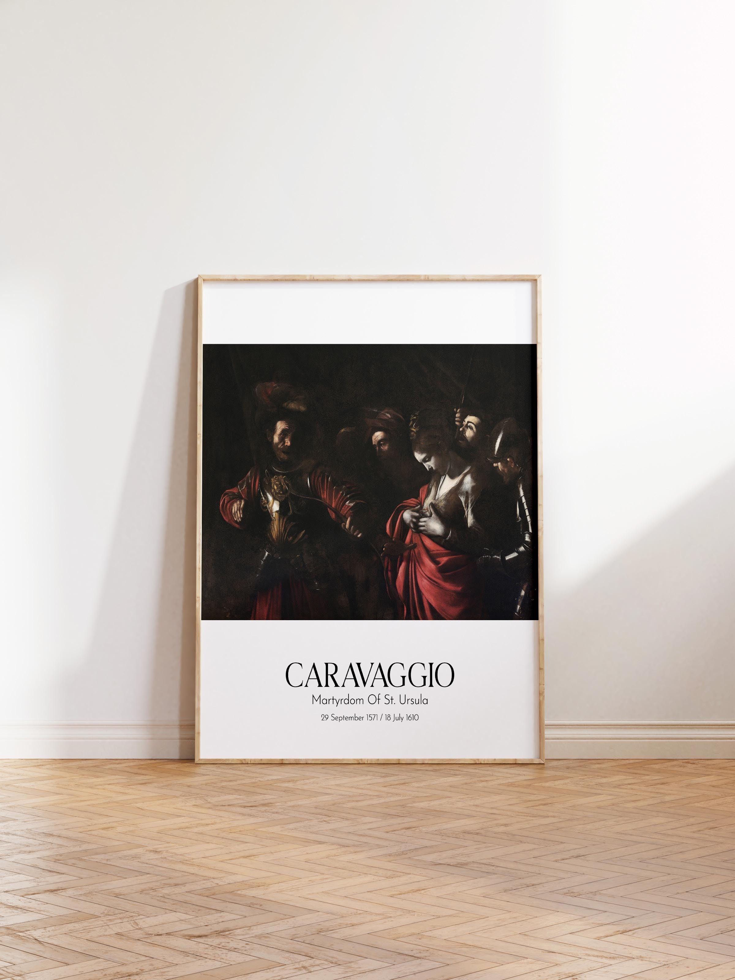 Caravaggio - Martyrdom Of St. Ursula, Ahşap Çerçeveli Tablo, Sanat Serisi NO:111640
