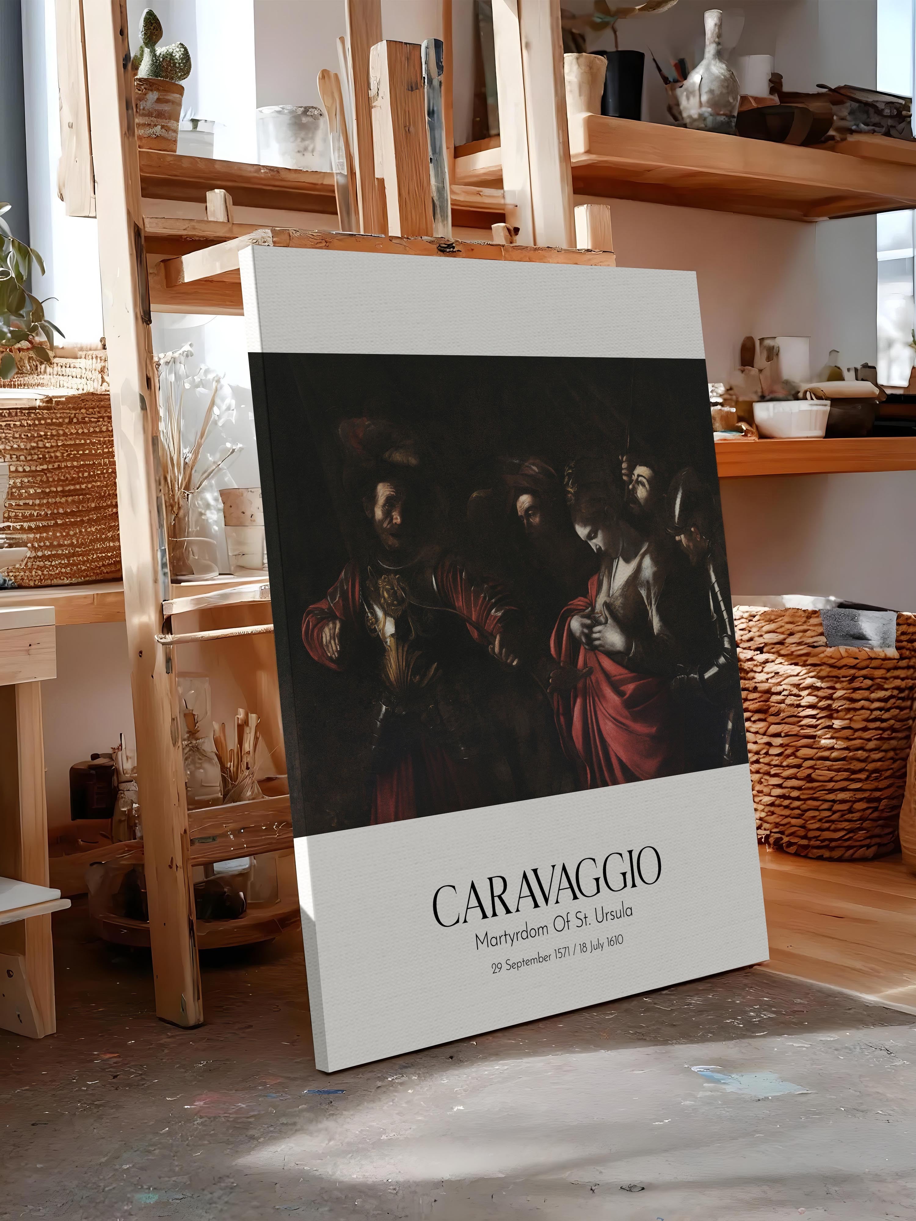 Caravaggio - Martyrdom Of St. Ursula, Kanvas Tablo, Sanat Serisi NO:111640