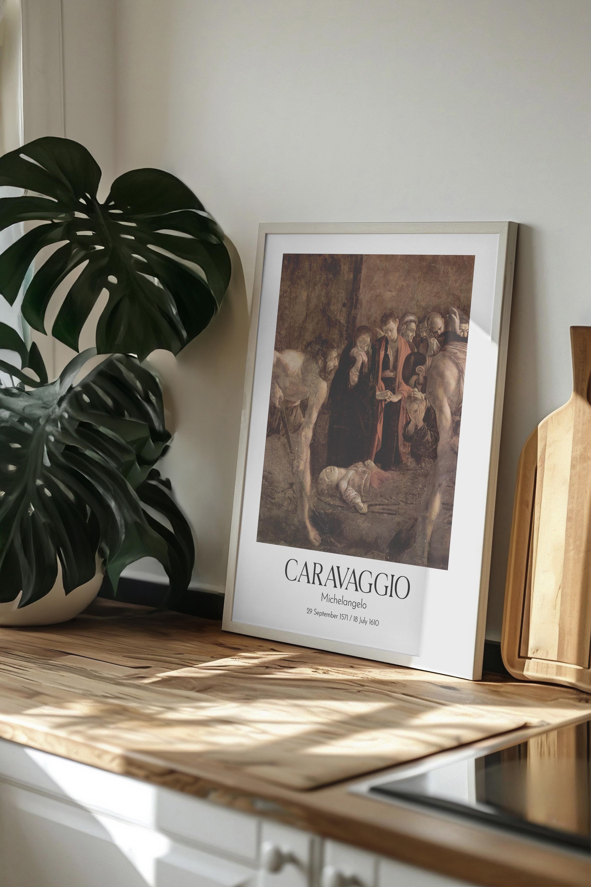 Caravaggio - Michelangelo, Beyaz Çerçeveli Tablo, Sanat Serisi NO:111642