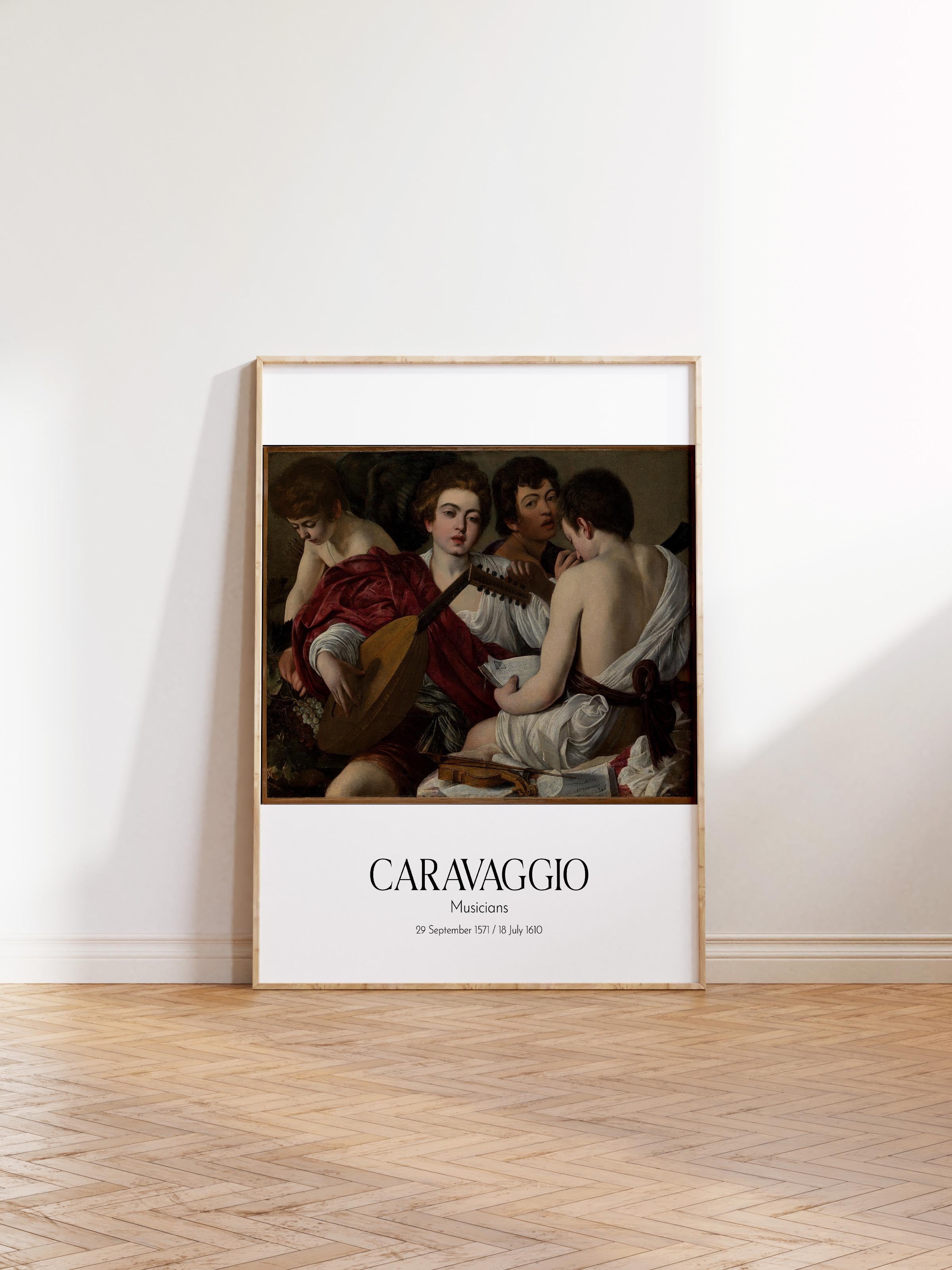 Caravaggio - Musicians, Ahşap Çerçeveli Tablo, Sanat Serisi NO:111643