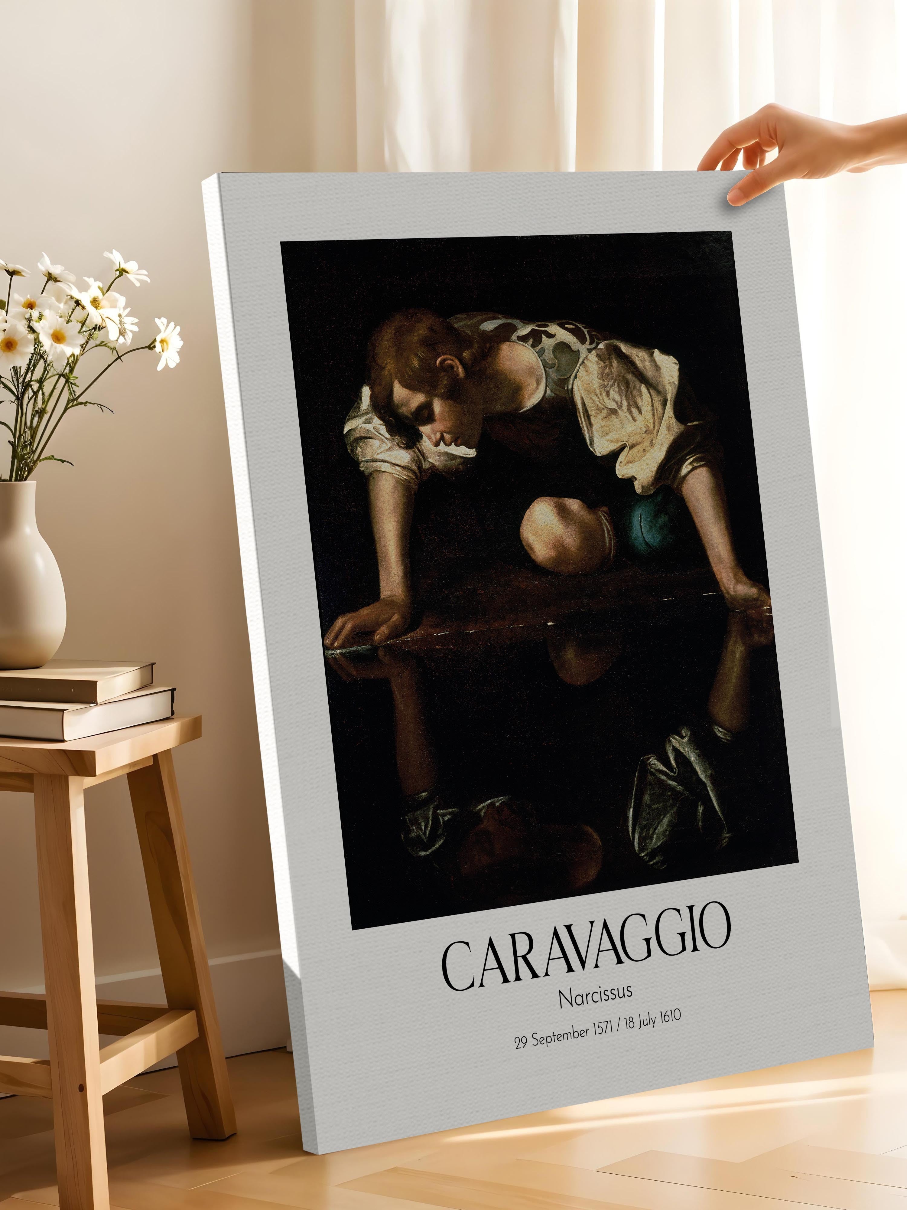 Caravaggio - Narcissus, Kanvas Tablo, Sanat Serisi NO:111644