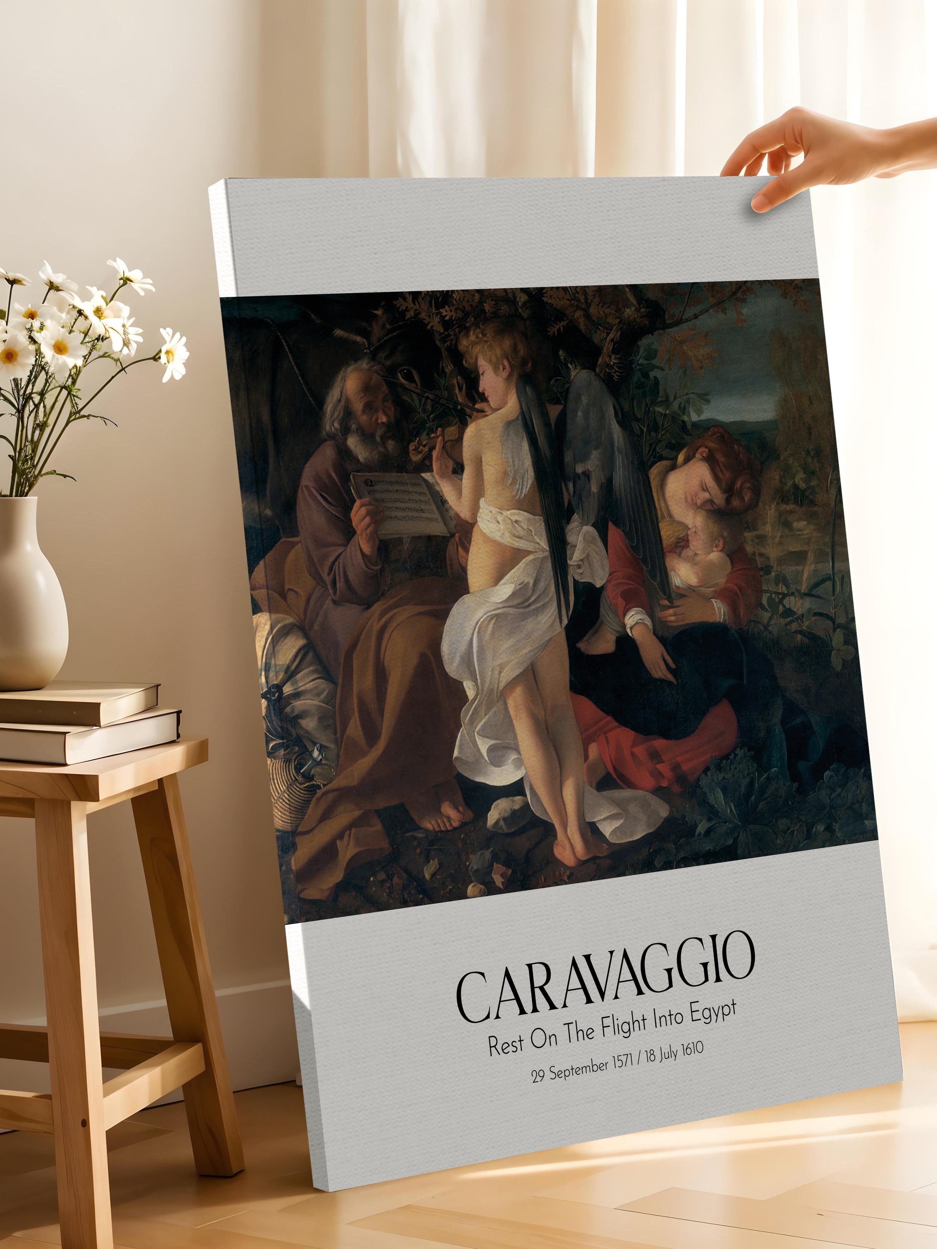 Caravaggio - Rest On The Flight Into Egypt, Kanvas Tablo, Sanat Serisi NO:111646