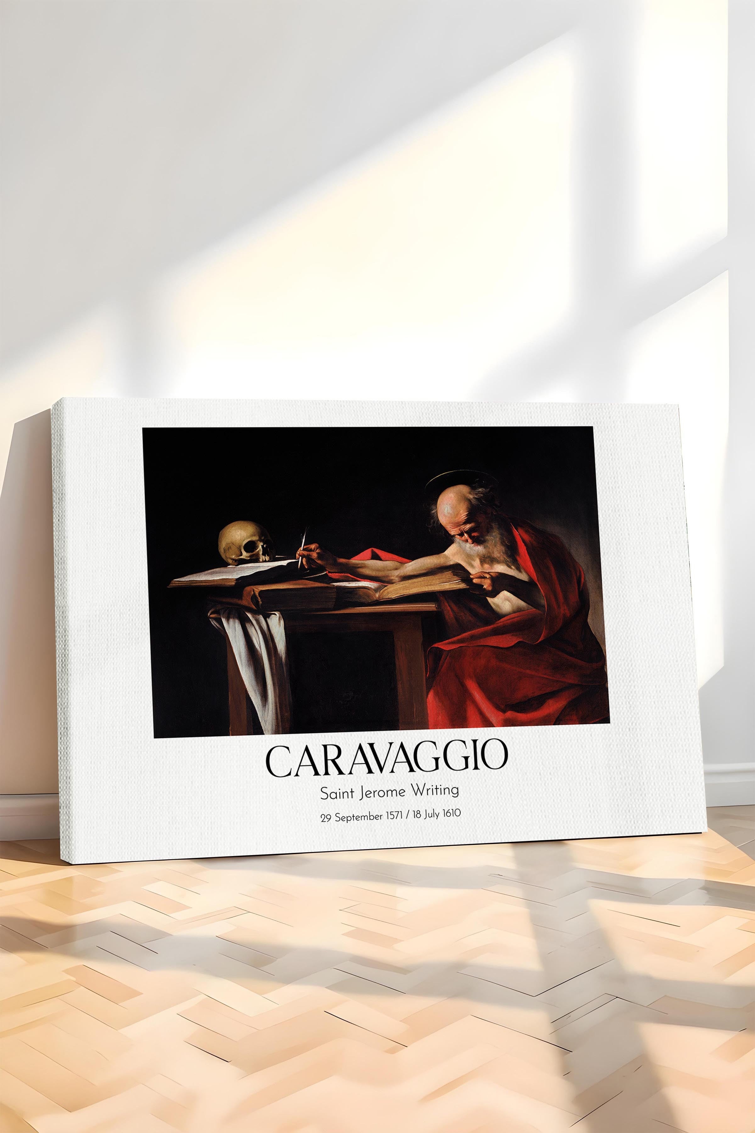 Caravaggio - Saint Jerome Writing, Kanvas Tablo, Sanat Serisi NO:111658
