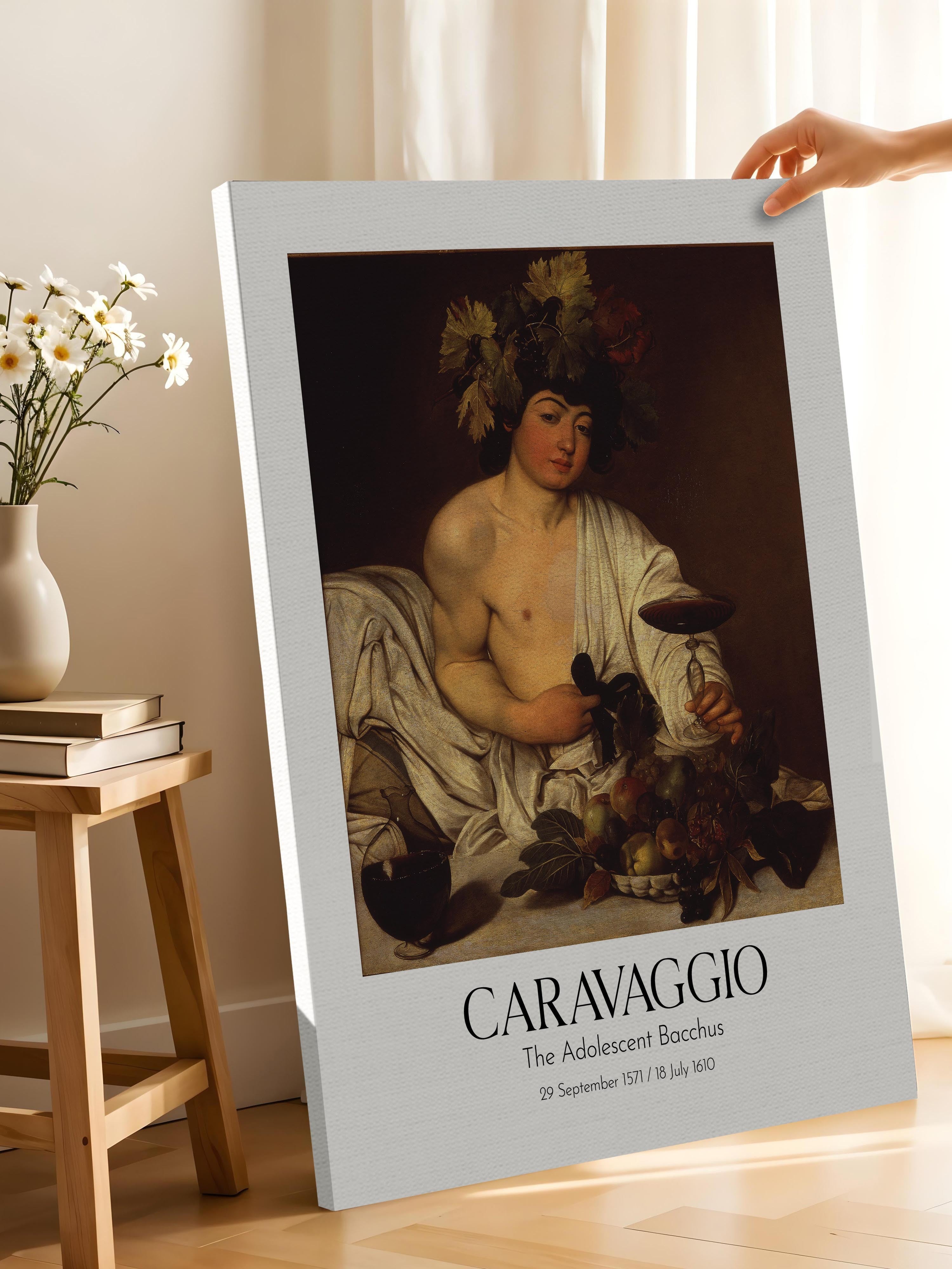 Caravaggio - The Adolescent Bacchus, Kanvas Tablo, Sanat Serisi NO:111650
