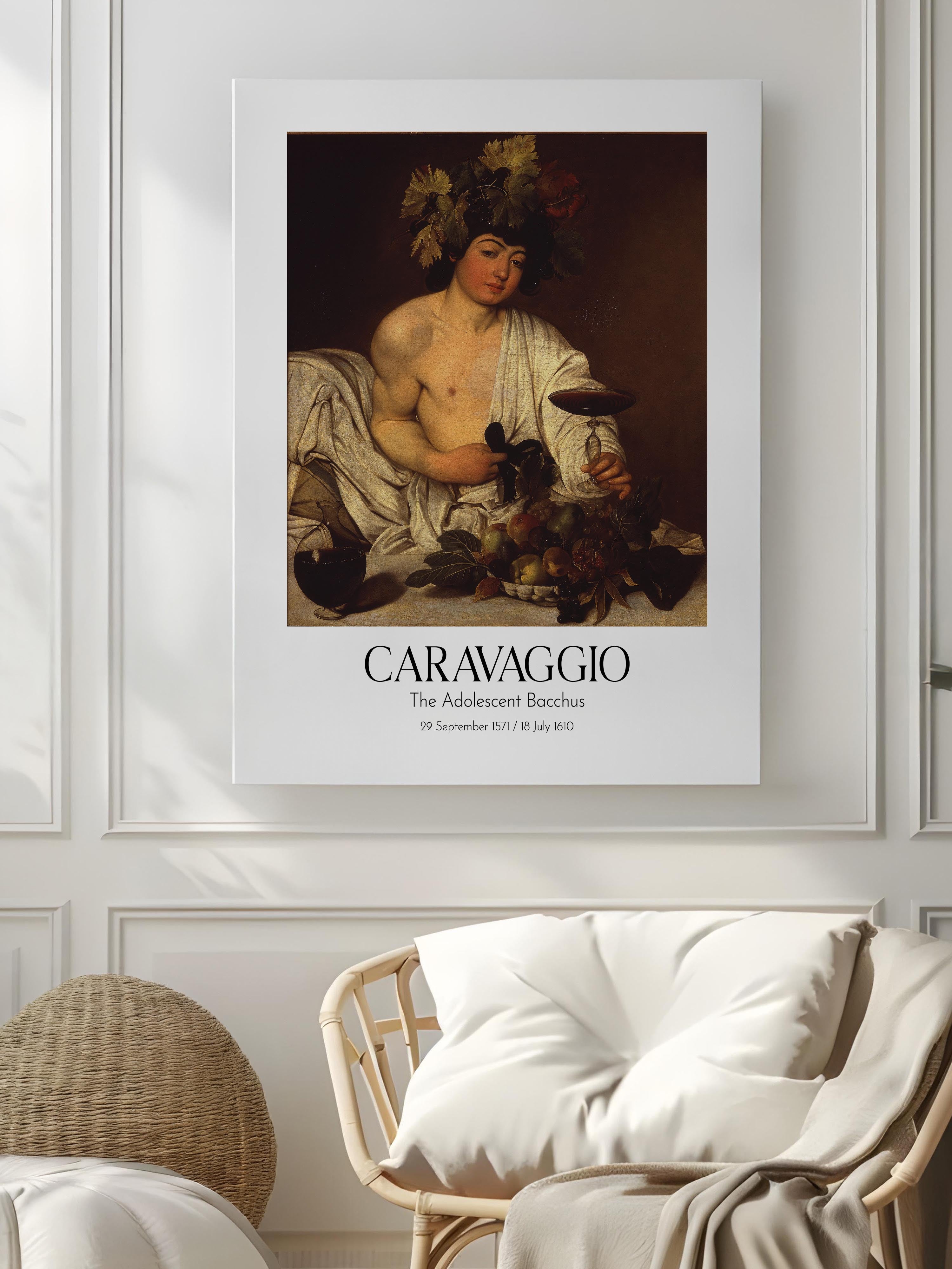 Caravaggio - The Adolescent Bacchus, Kanvas Tablo, Sanat Serisi NO:111650