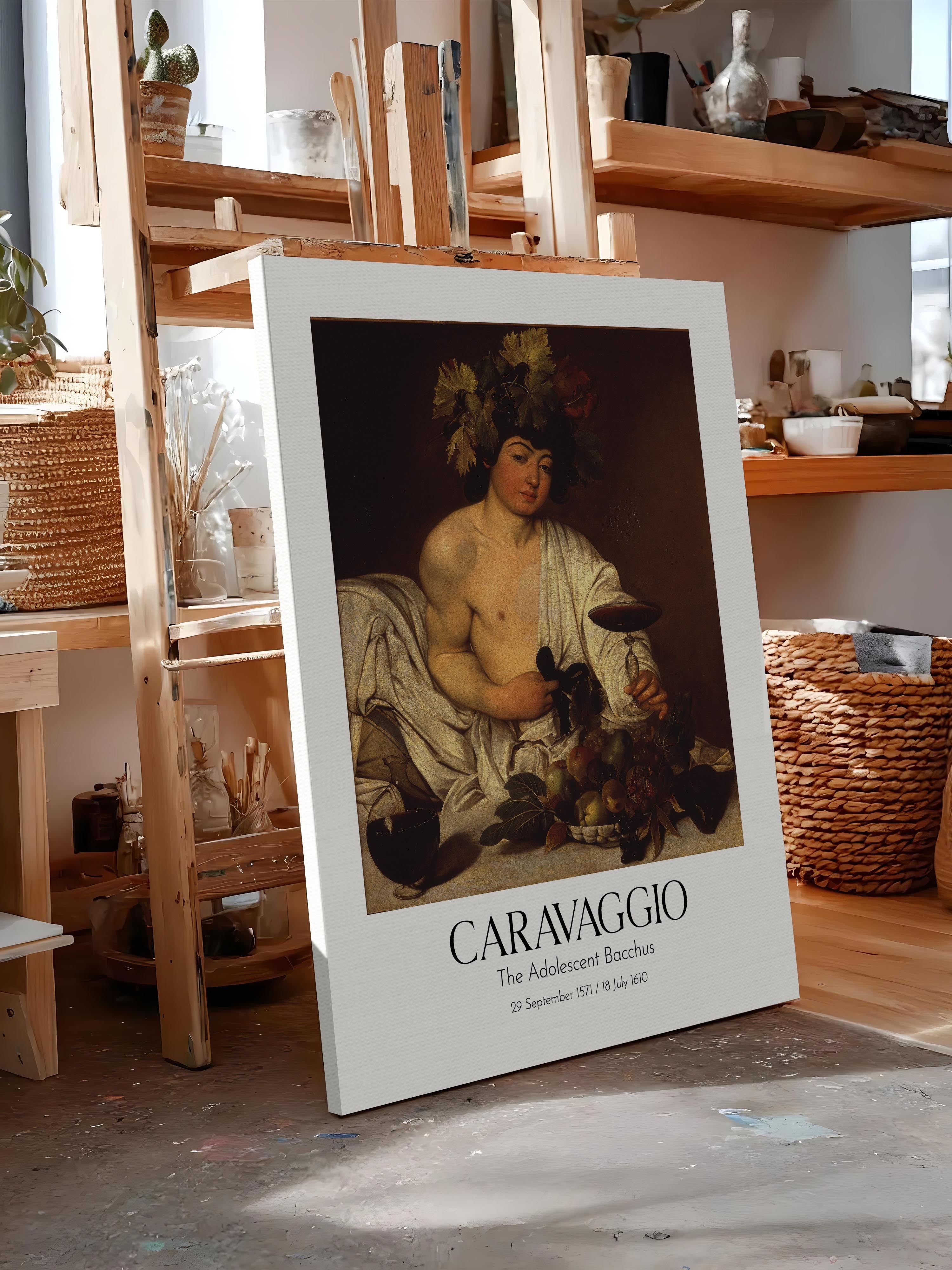 Caravaggio - The Adolescent Bacchus, Kanvas Tablo, Sanat Serisi NO:111650