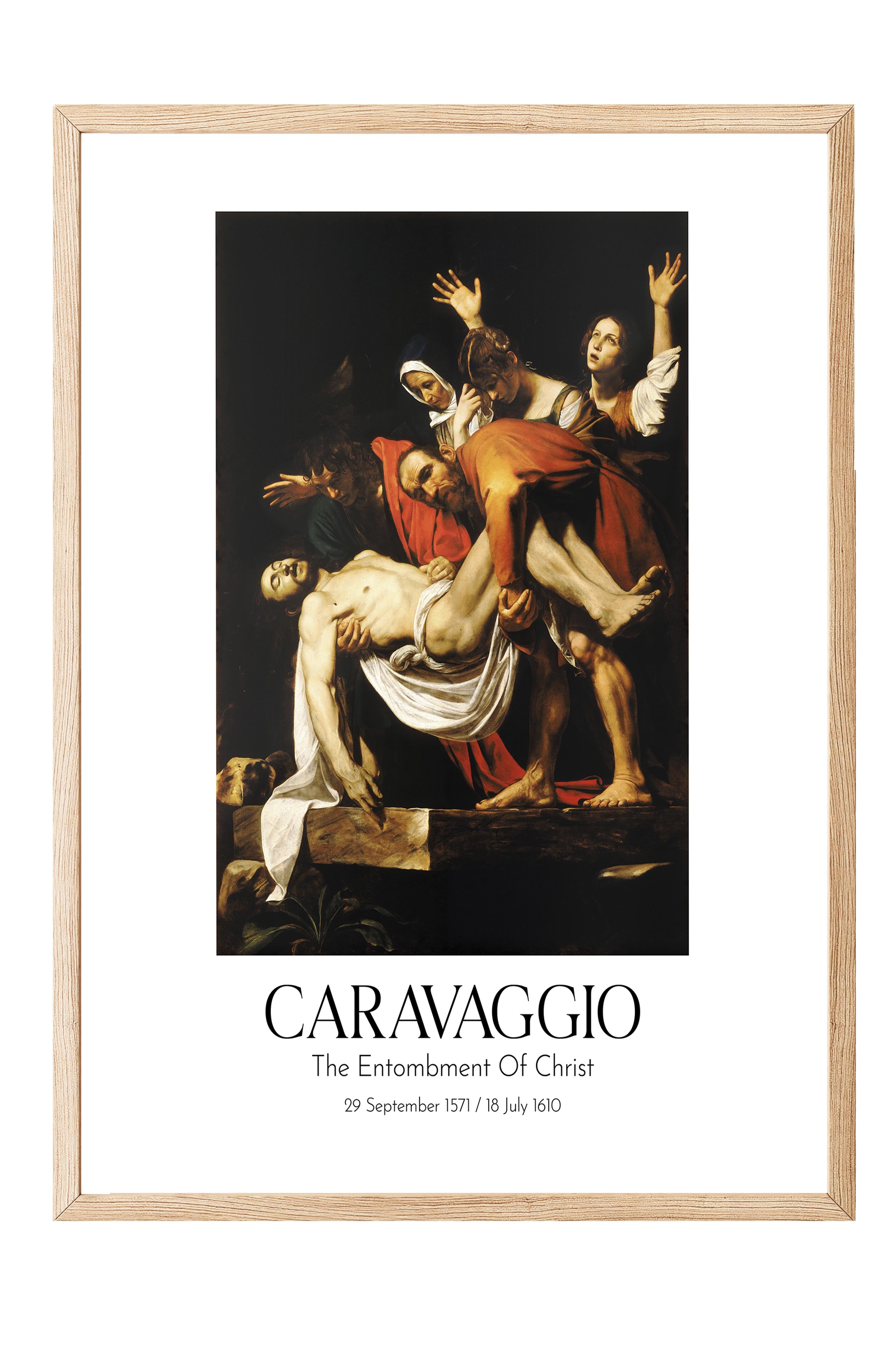 Caravaggio - The Entombment Of Christ, Ahşap Çerçeveli Tablo, Sanat Serisi NO:111653