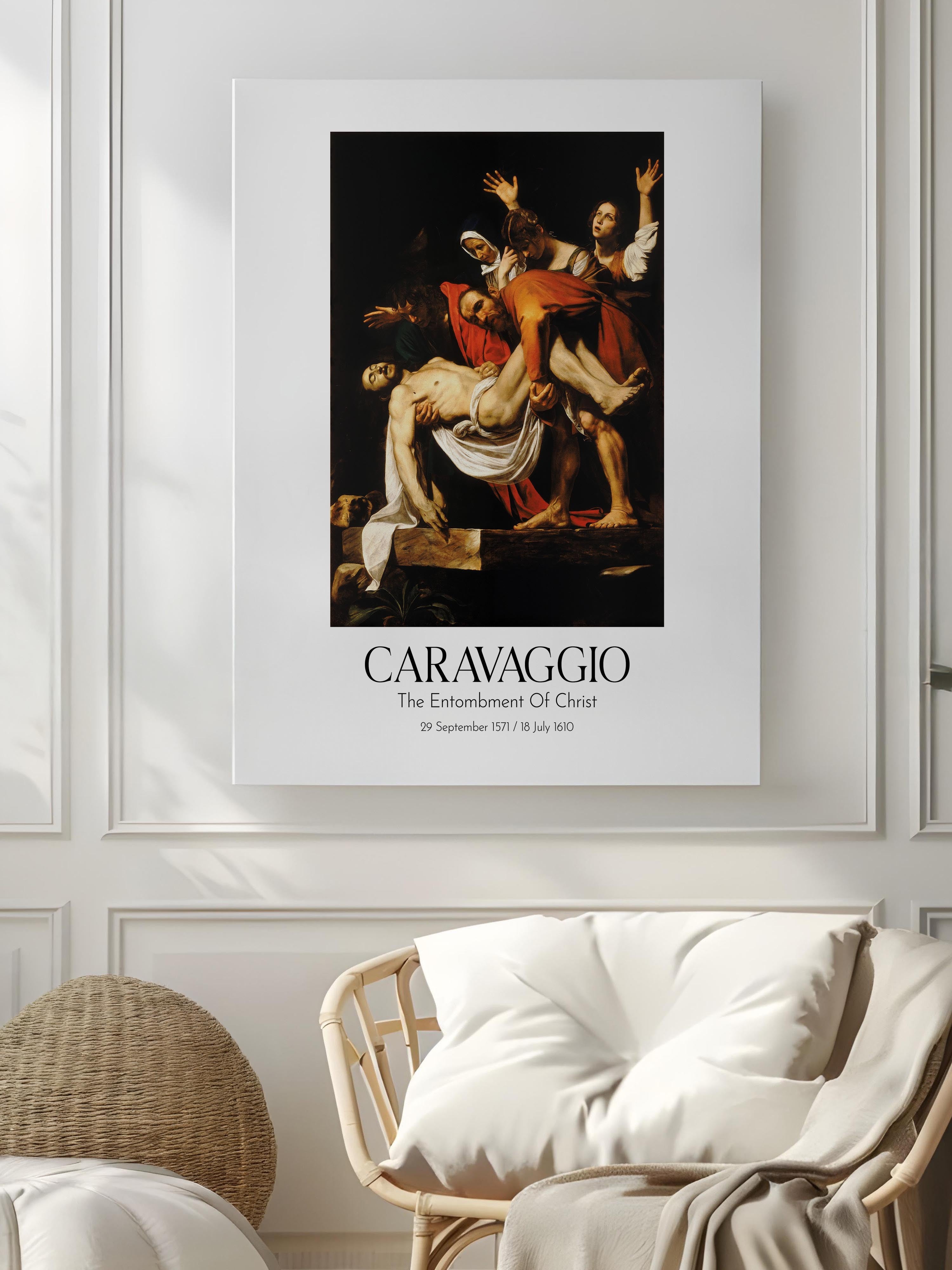 Caravaggio - The Entombment Of Christ, Kanvas Tablo, Sanat Serisi NO:111653