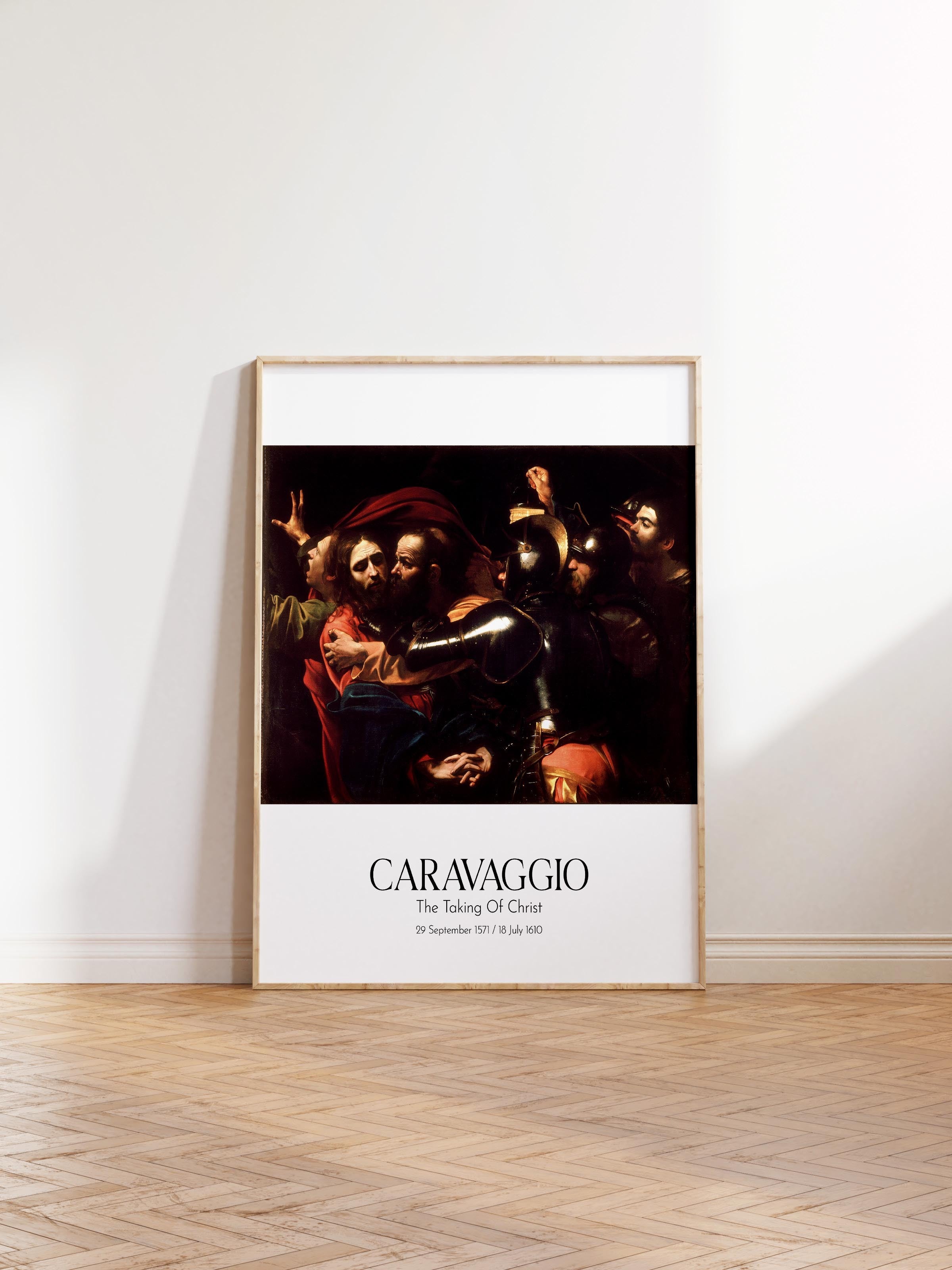 Caravaggio - The Taking Of Christ, Ahşap Çerçeveli Tablo, Sanat Serisi NO:111655