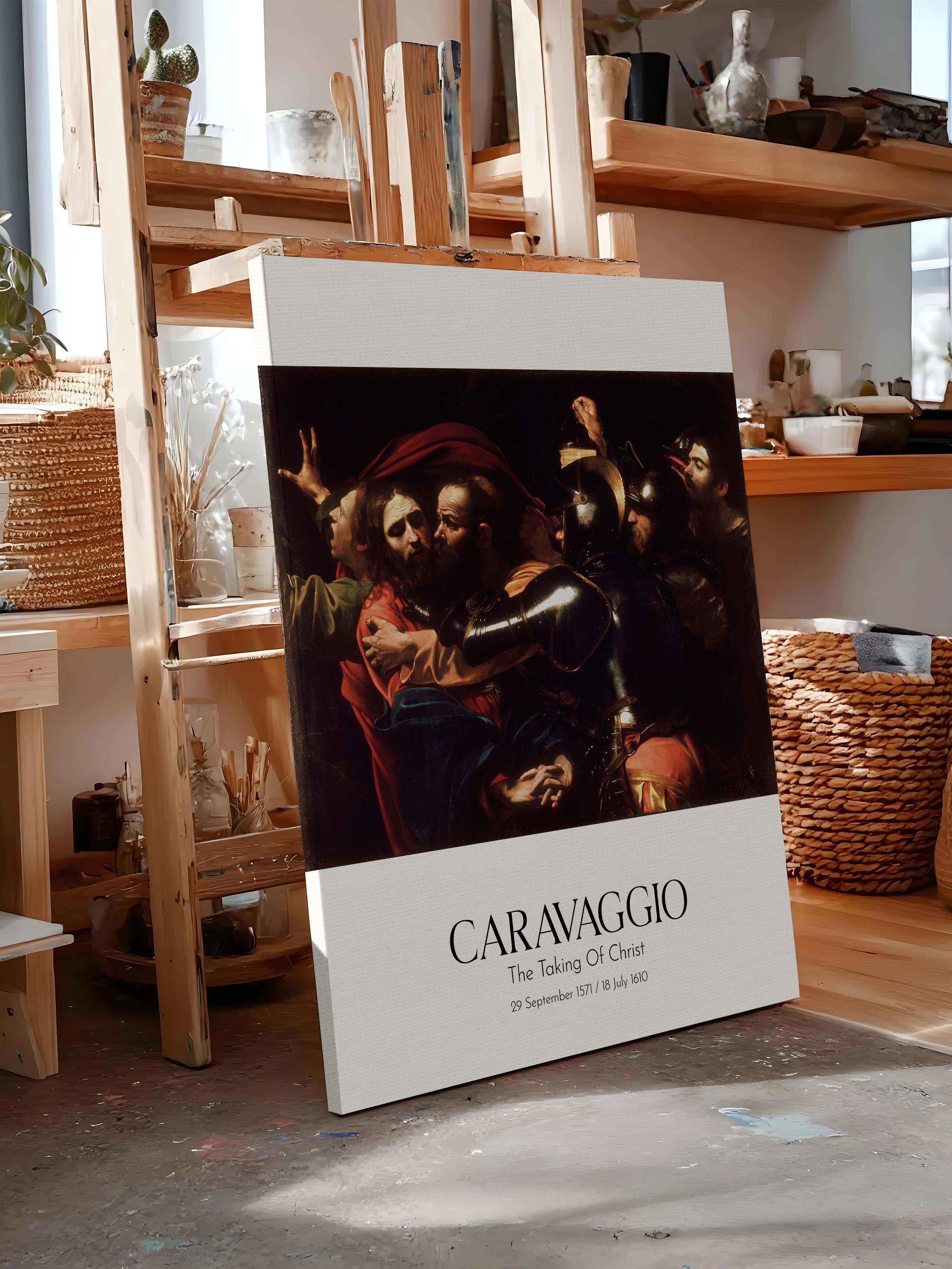 Caravaggio - The Taking Of Christ, Kanvas Tablo, Sanat Serisi NO:111655