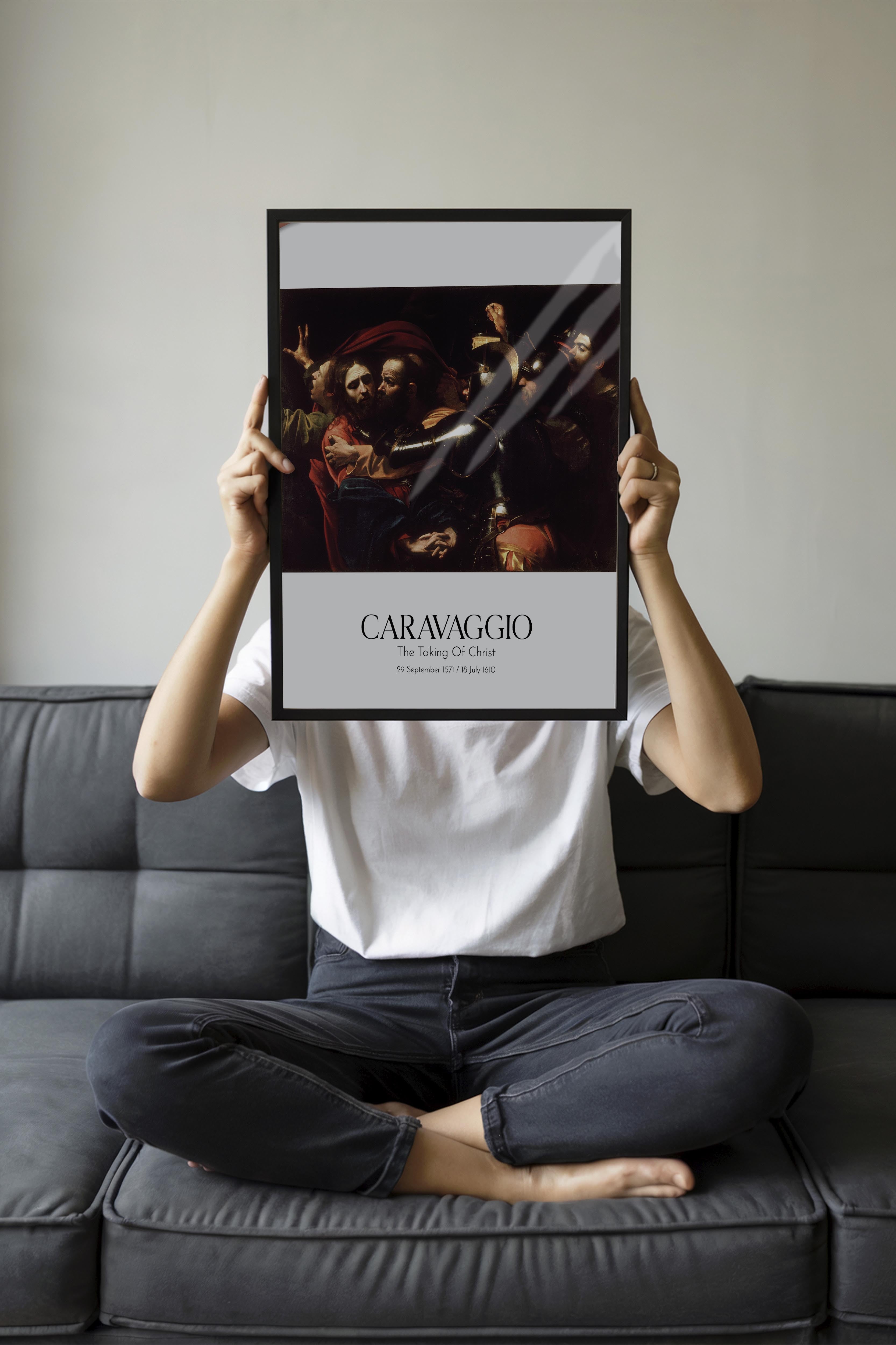 Caravaggio - The Taking Of Christ, Siyah Çerçeveli Tablo, Sanat Serisi NO:111655