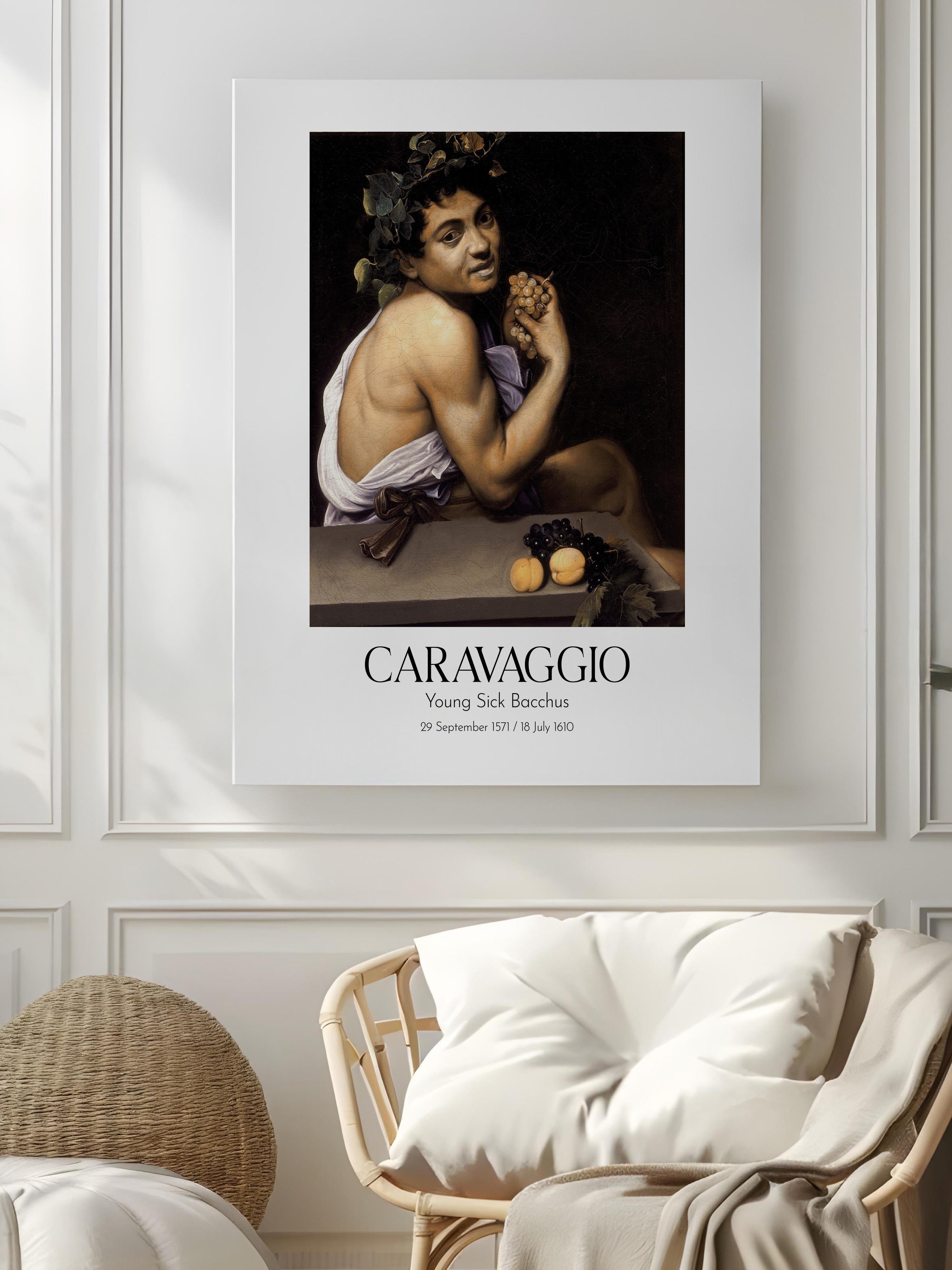 Caravaggio - Young Sick Bacchus, Kanvas Tablo, Sanat Serisi NO:111656