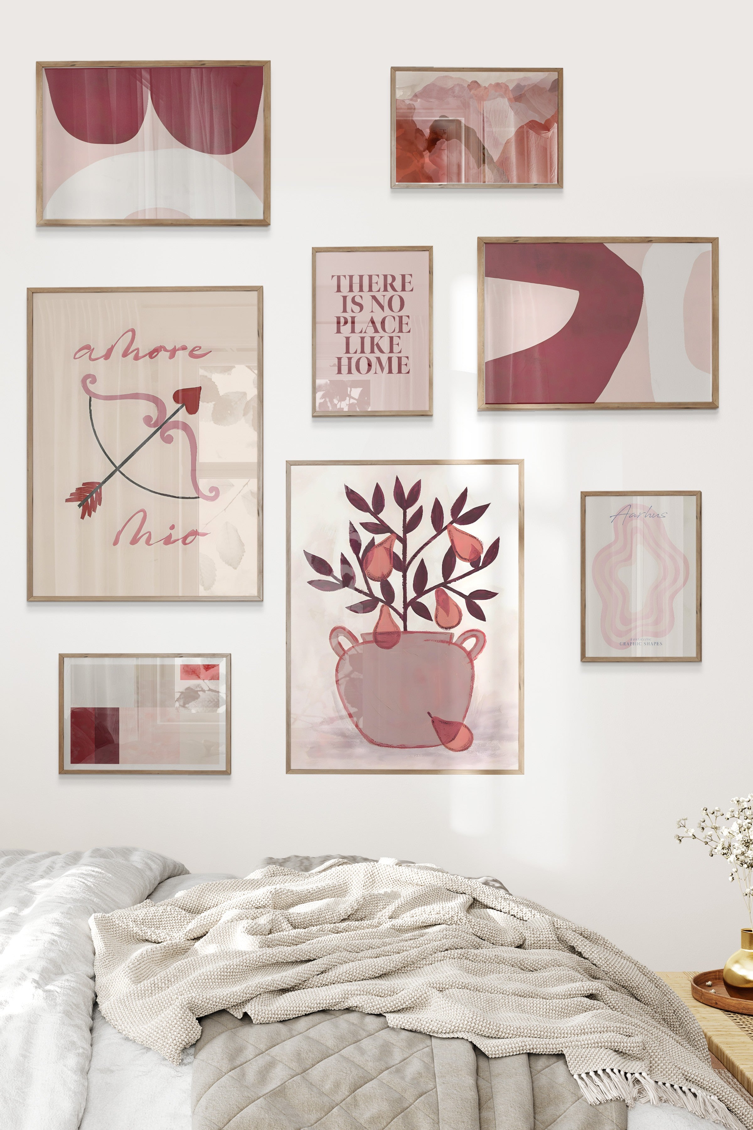 Soyut Kırmızı Temalı Galeri Seti NO:080