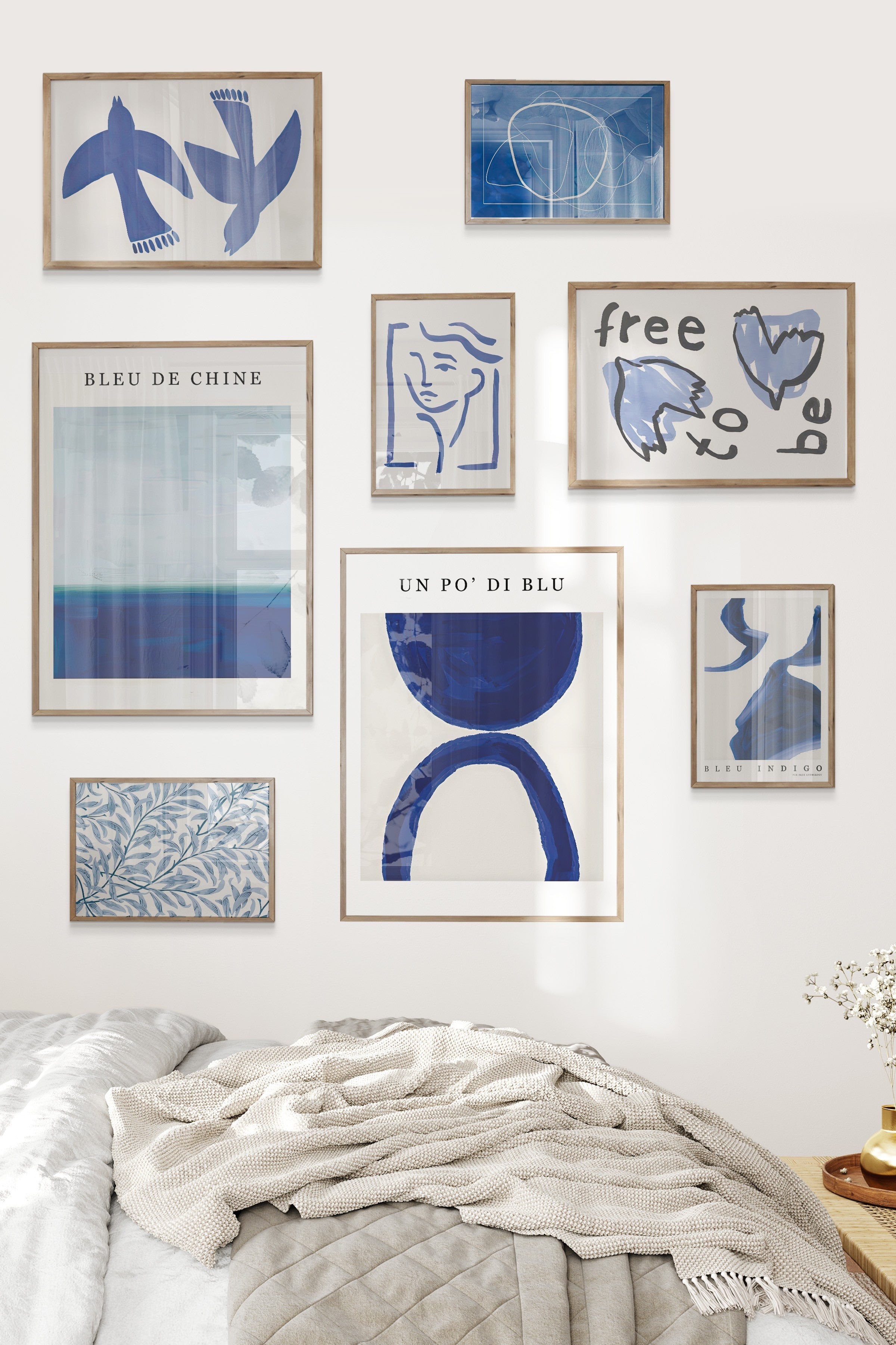 Soyut Mavi Temalı Galeri Seti NO:078