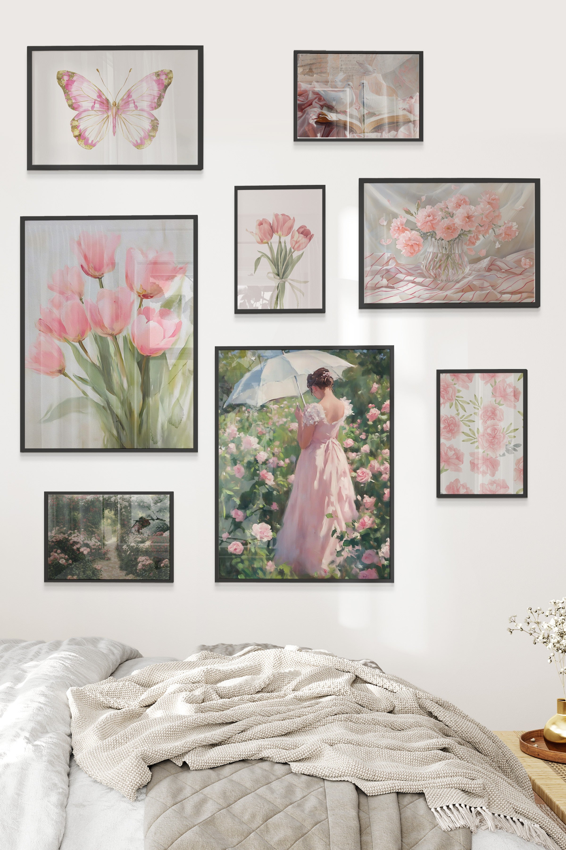 Pembe Çiçekler Temalı Galeri Seti NO:072