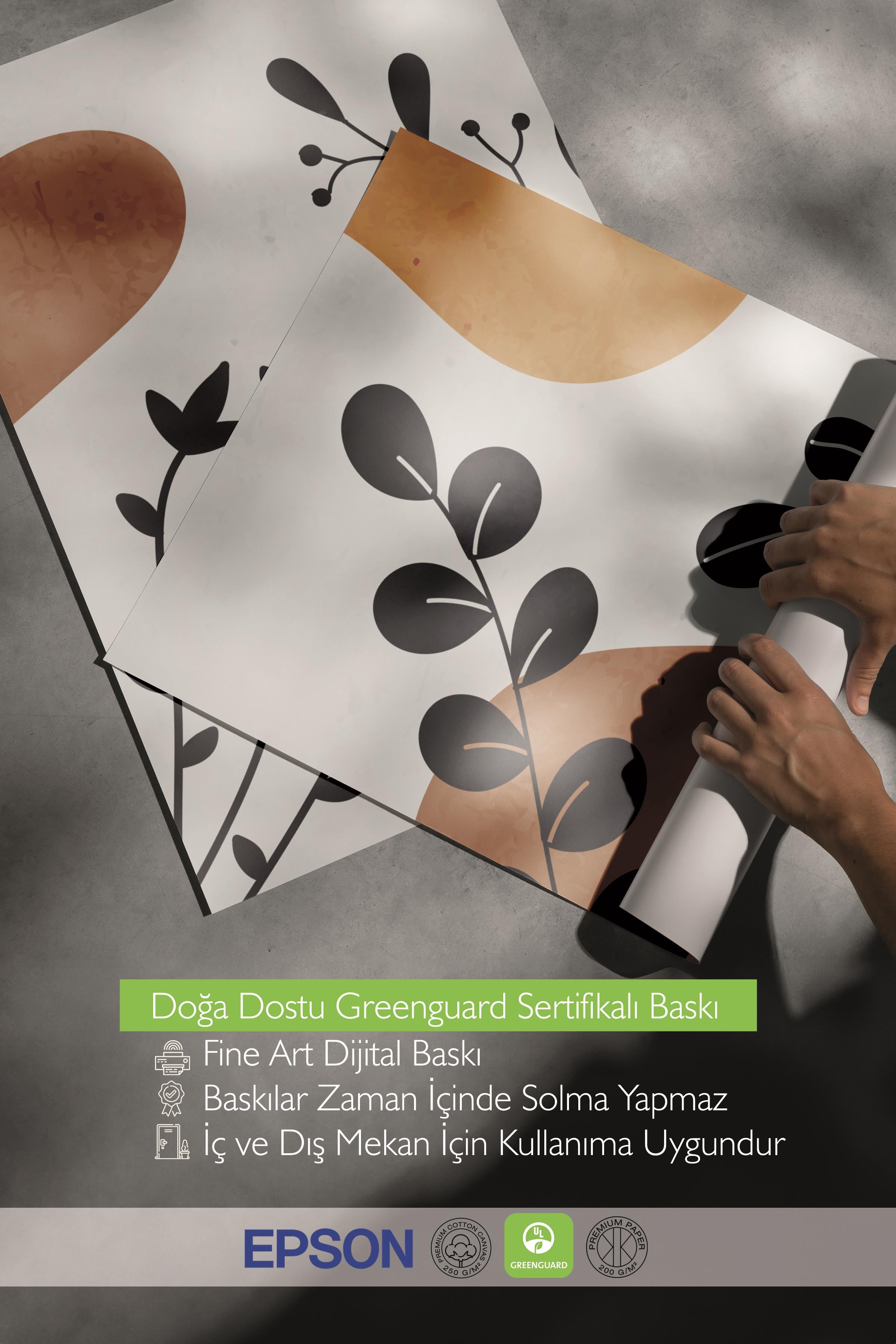 Çerçeveli Tablo Seti, 3 Adet Siyah Çerçeve ve Boho Temalı Poster Seti, Duvar Tablosu No:300636