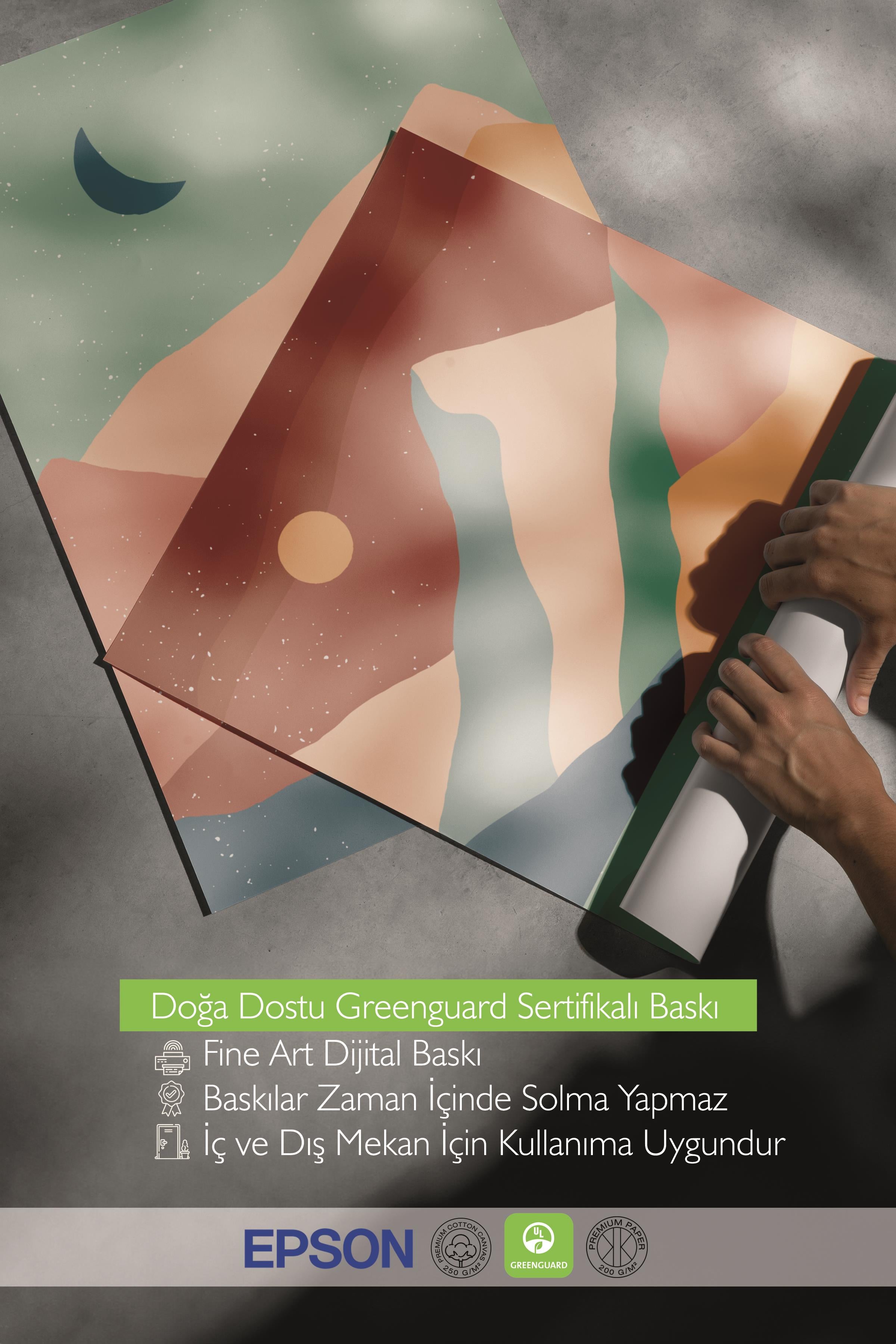 Çerçeveli Tablo Seti, 3 Adet Siyah Çerçeve ve Boho Temalı Poster Seti, Duvar Tablosu No:300639