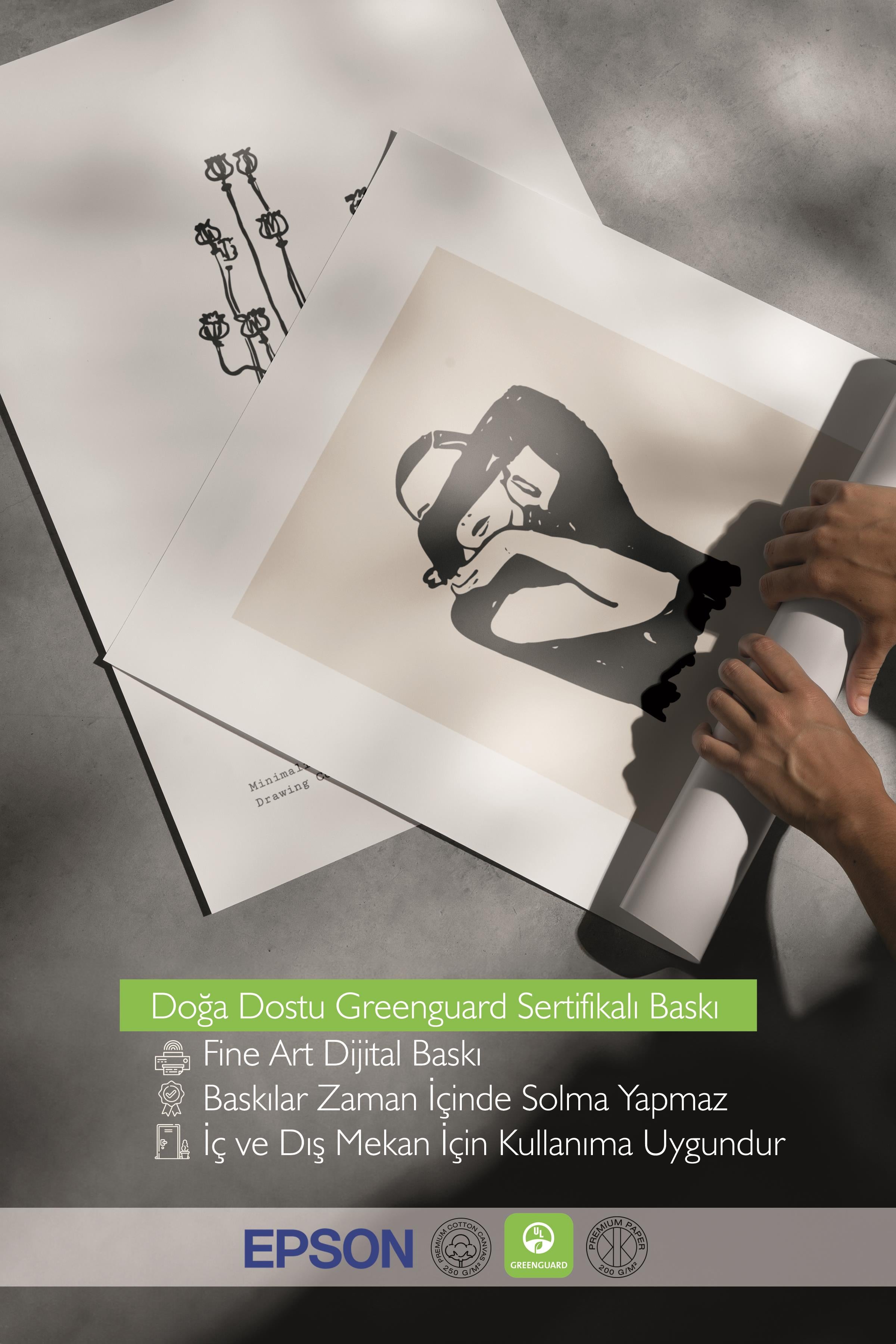 Çerçeveli Tablo Seti, 3 Adet Siyah Çerçeve ve Minimalist Çizim Temalı Poster Seti, No:300601