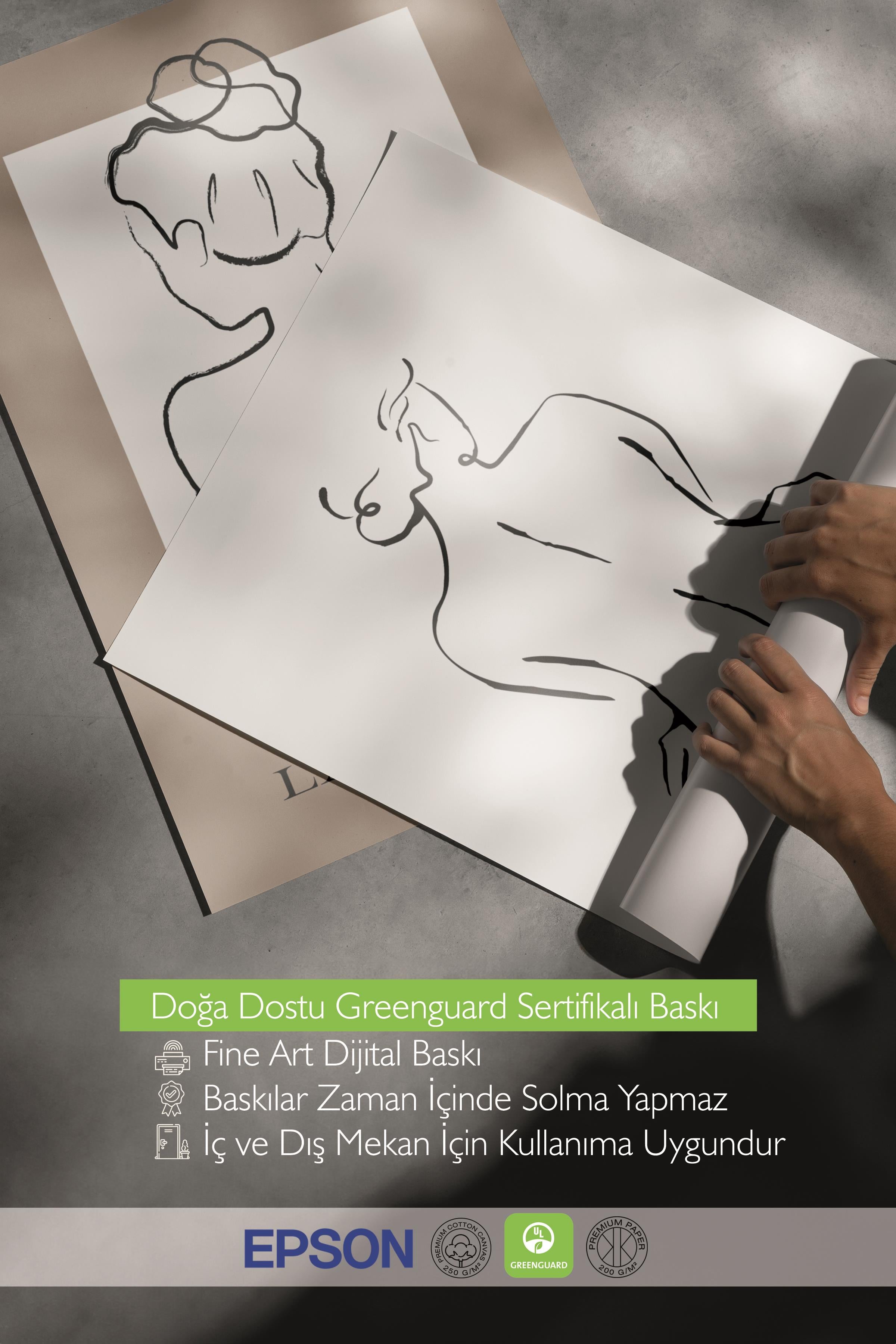 Çerçeveli Tablo Seti, 3 Adet Siyah Çerçeve ve Minimalist El Çizimi Temalı Poster Seti, No:300563