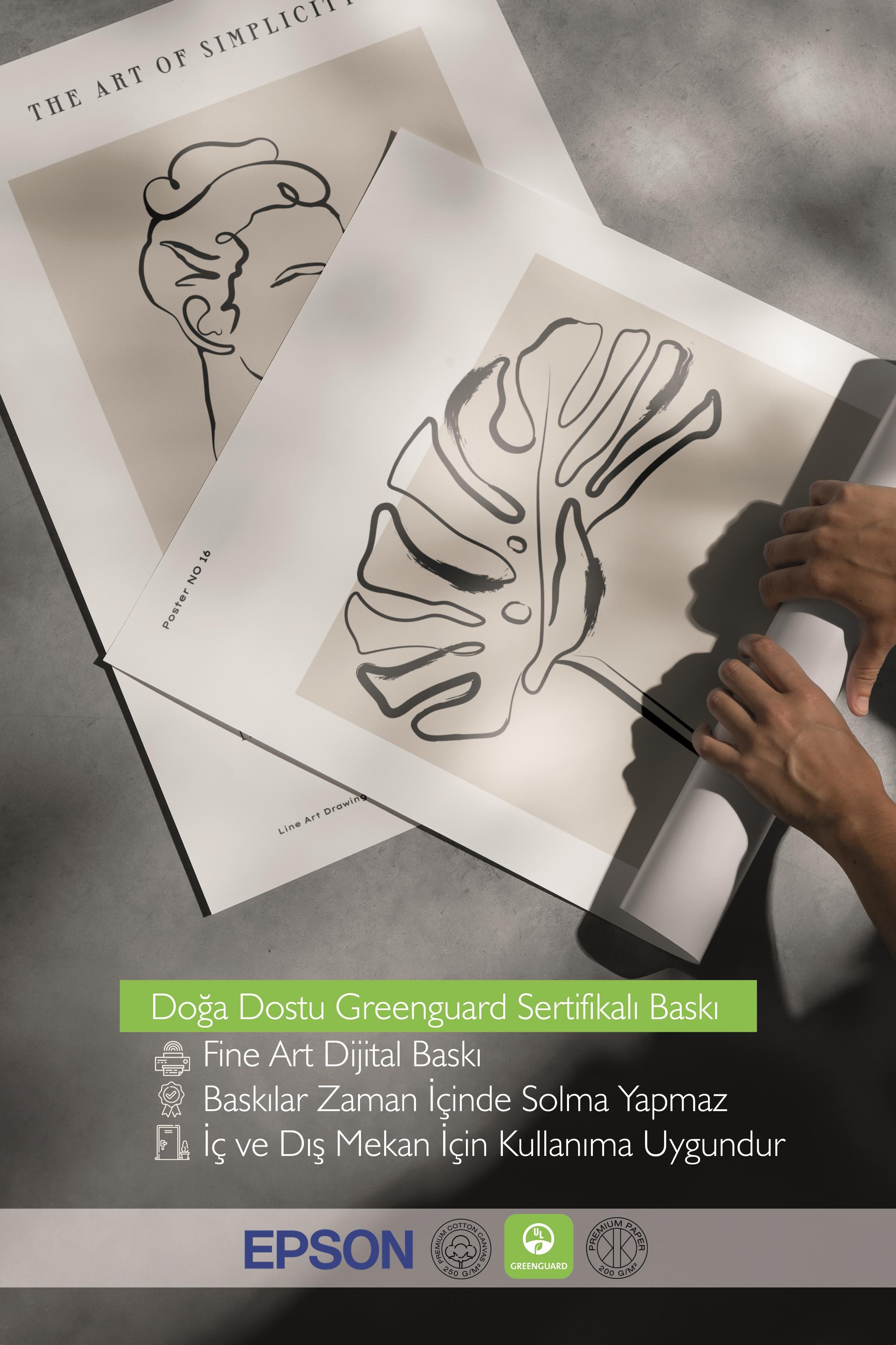 Çerçeveli Tablo Seti, 3 Adet Siyah Çerçeve ve Minimalist El Çizimi Temalı Poster Seti, No:300564