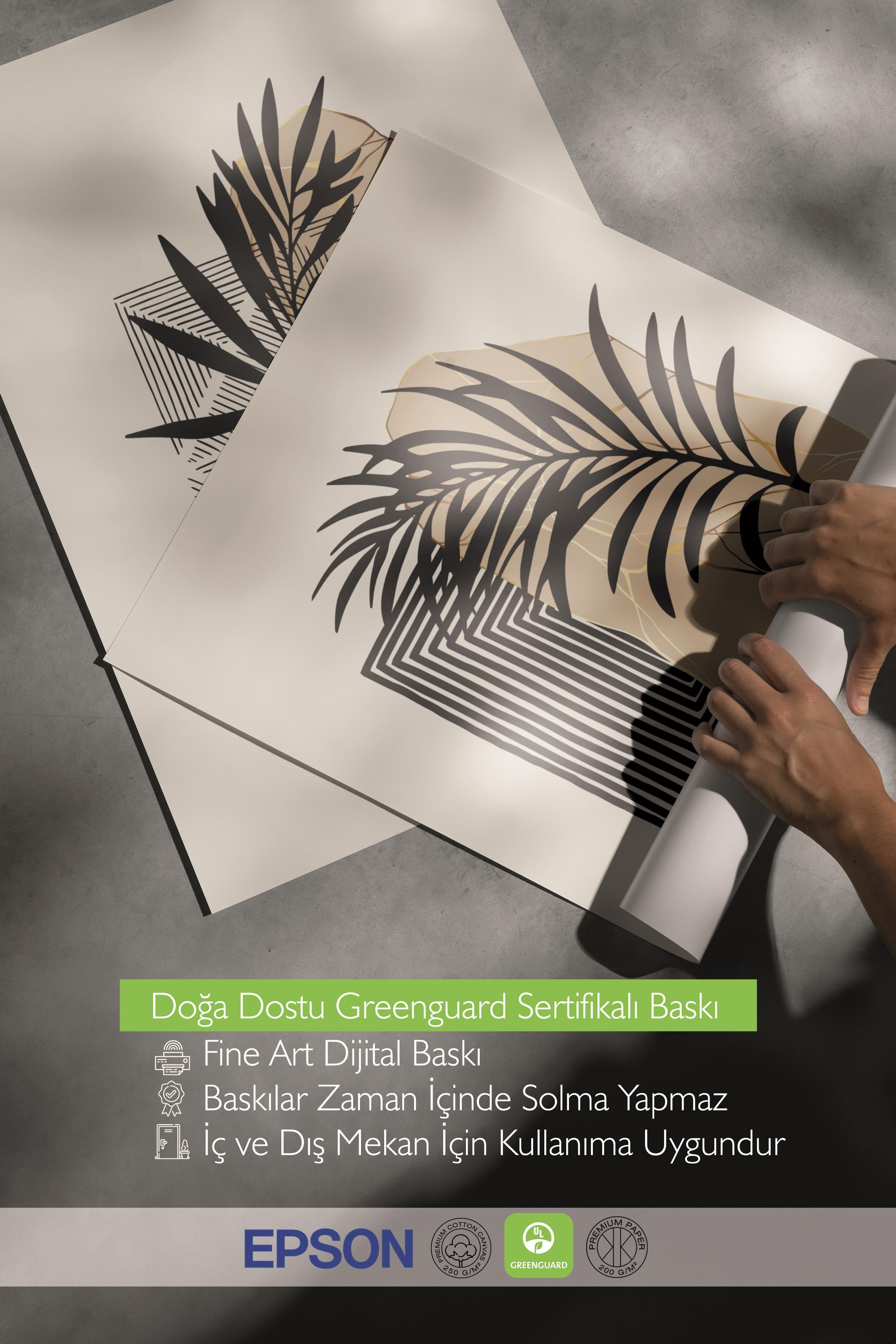 Çerçeveli Tablo Seti, 3 Adet Siyah Çerçeve ve Soyut Botanik Temalı Poster Seti, No:300667