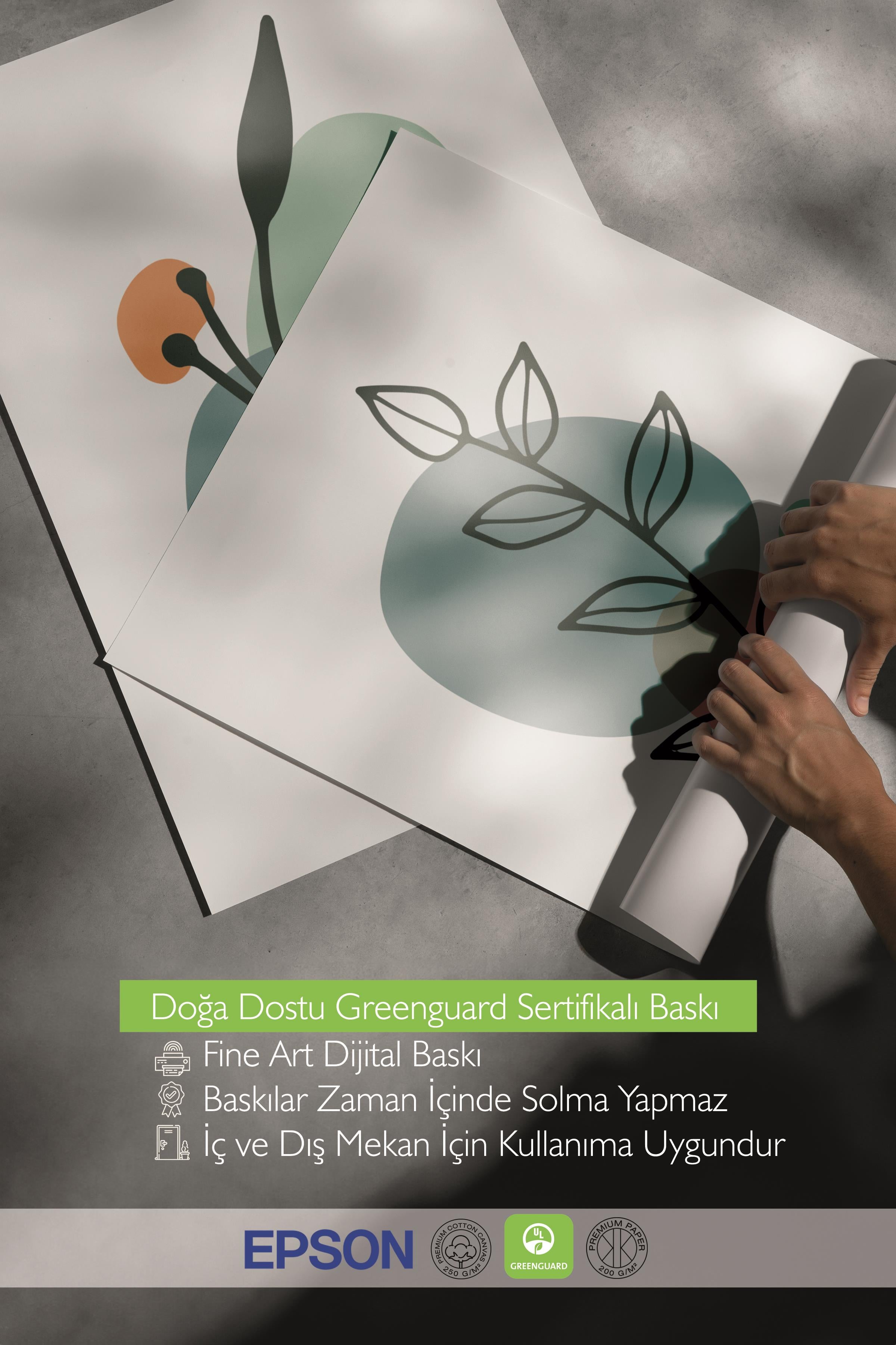 Çerçeveli Tablo Seti, 3 Adet Siyah Çerçeve ve Soyut Botanik Temalı Poster Seti, No:300678