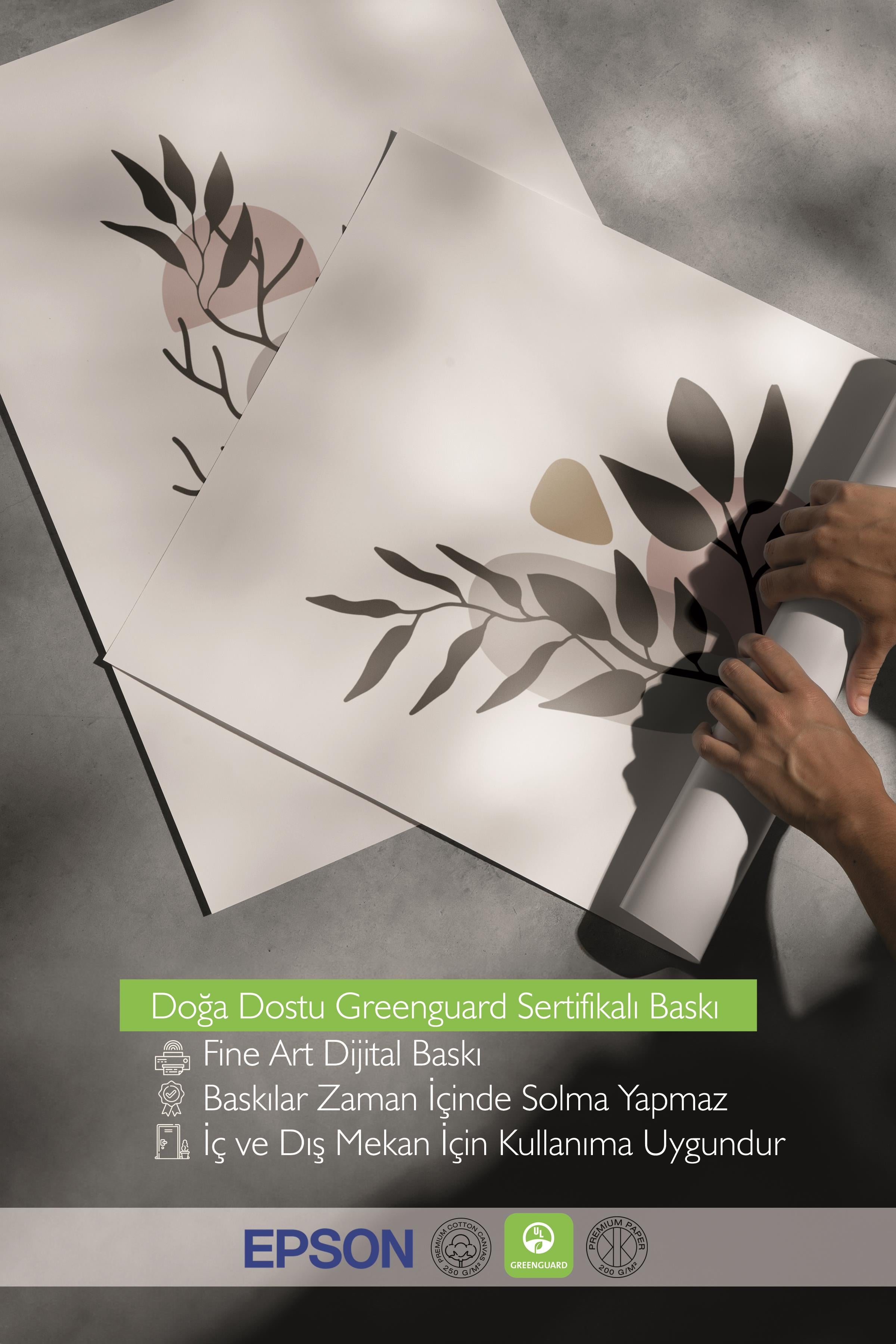 Çerçeveli Tablo Seti, 3 Adet Siyah Çerçeve ve Soyut Botanik Temalı Poster Seti, No:300682