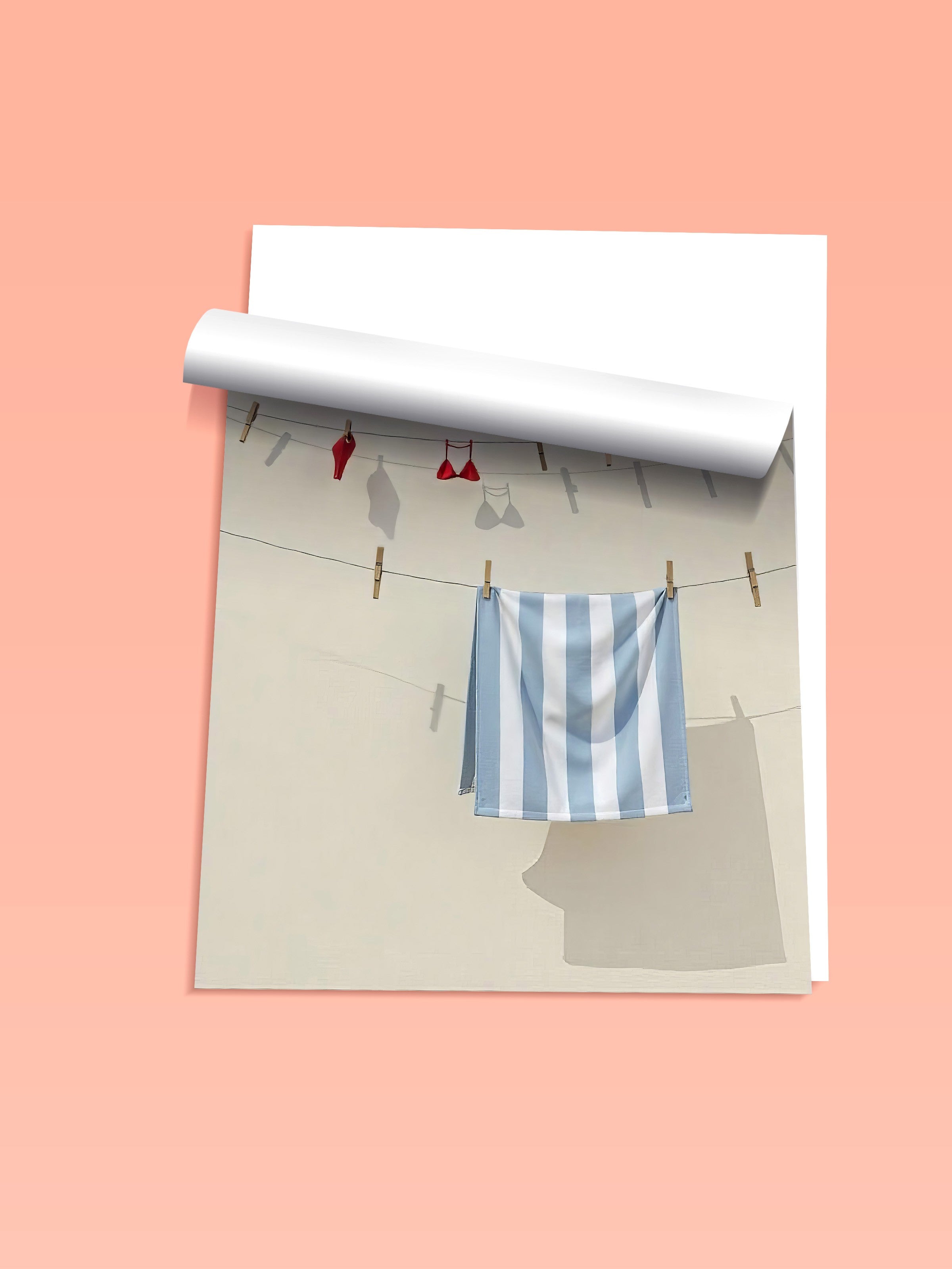 Çerçevesiz Duvar Posteri, Bikini, Fotoğraf, Kırmızı Renk Poster, 2025 Yaz Seçkisi, NO:109699