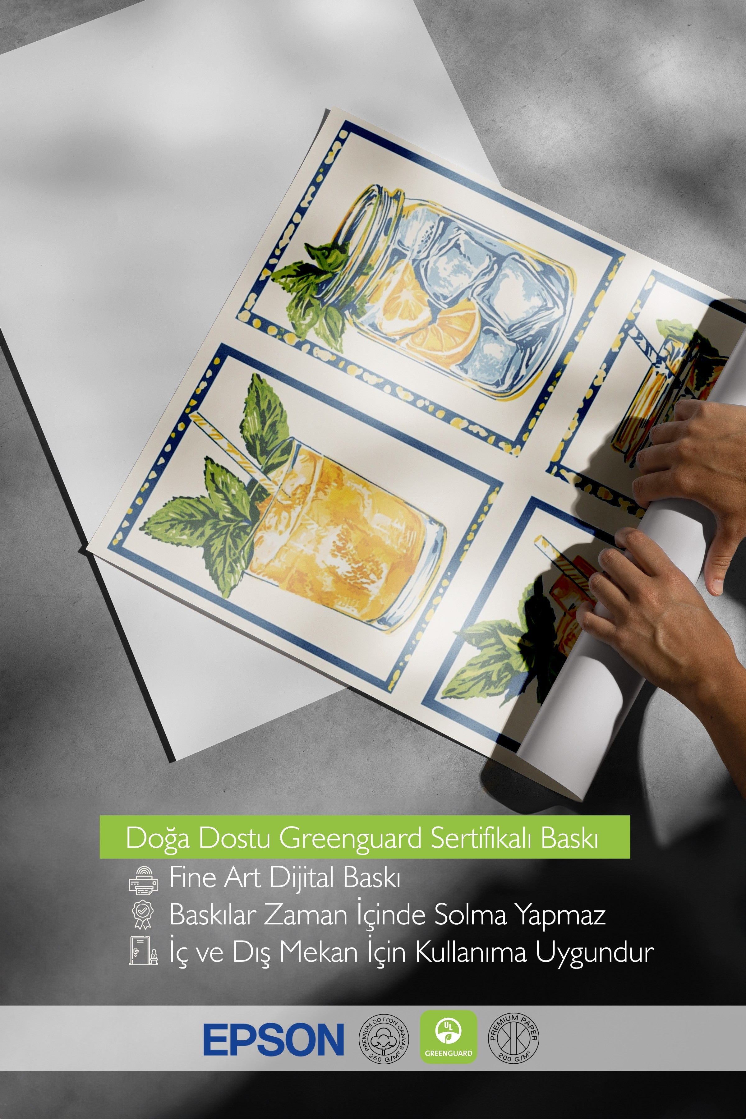 Çerçevesiz Duvar Posteri, Cam, Kavanoz, Limon, İllüstrasyon, Retro, Sarı, Mavi Renk Poster, 2025 Yaz Seçkisi, NO:109811
