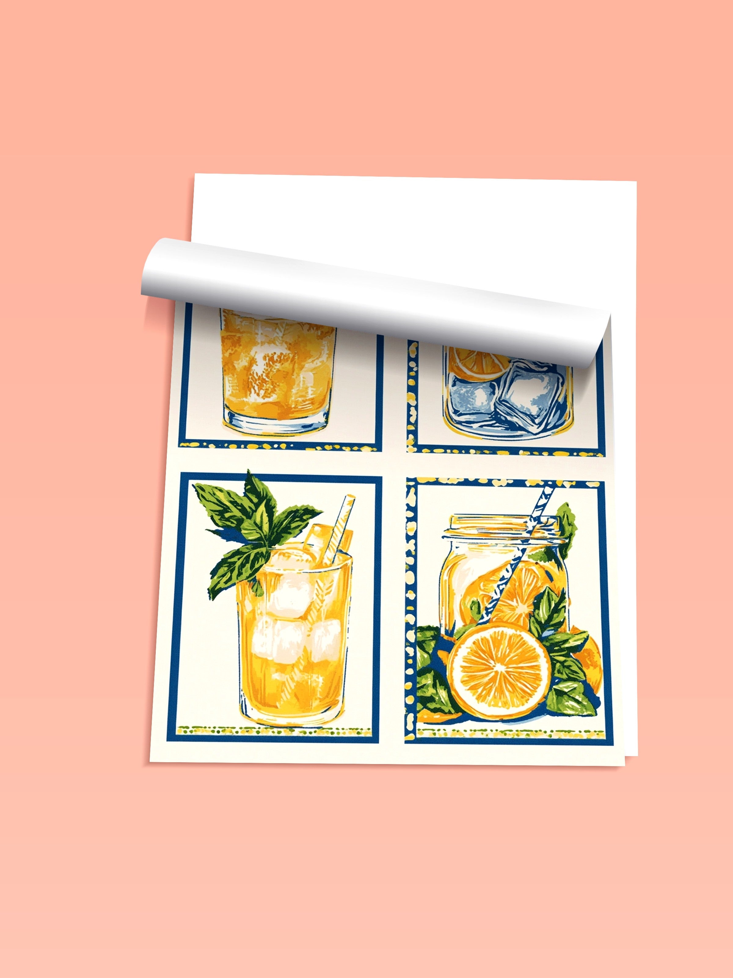 Çerçevesiz Duvar Posteri, Cam, Kavanoz, Limon, İllüstrasyon, Retro, Sarı, Mavi Renk Poster, 2025 Yaz Seçkisi, NO:109811