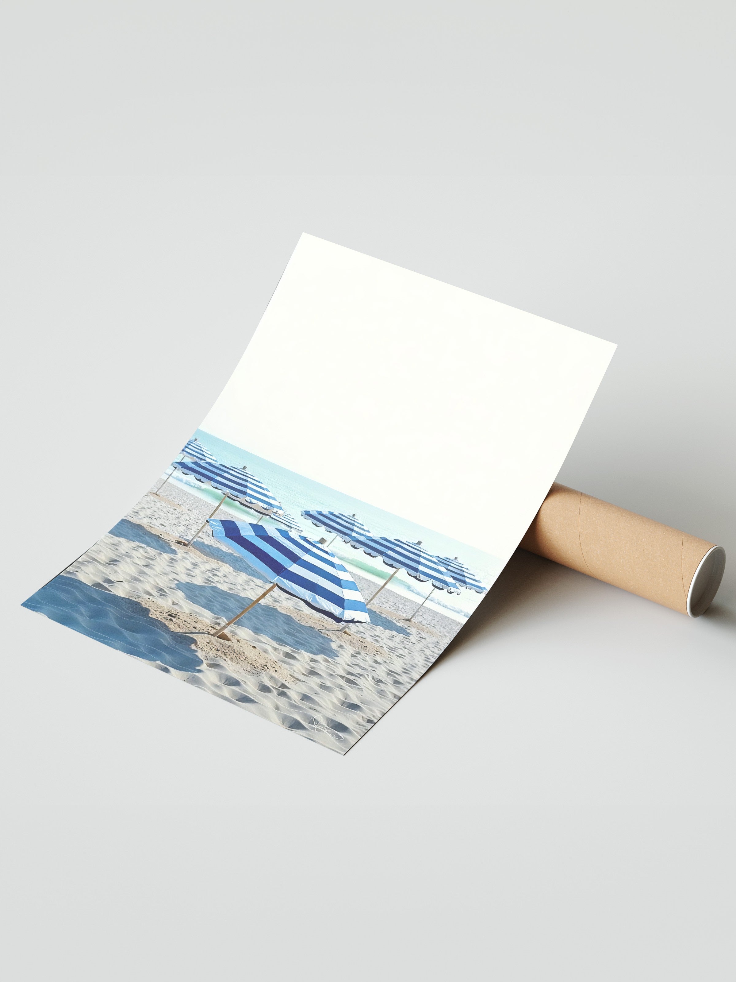 Çerçevesiz Duvar Posteri, Deniz Şemsiyeleri, Fotoğraf, Mavi Renk Poster, 2025 Yaz Seçkisi, NO:109635