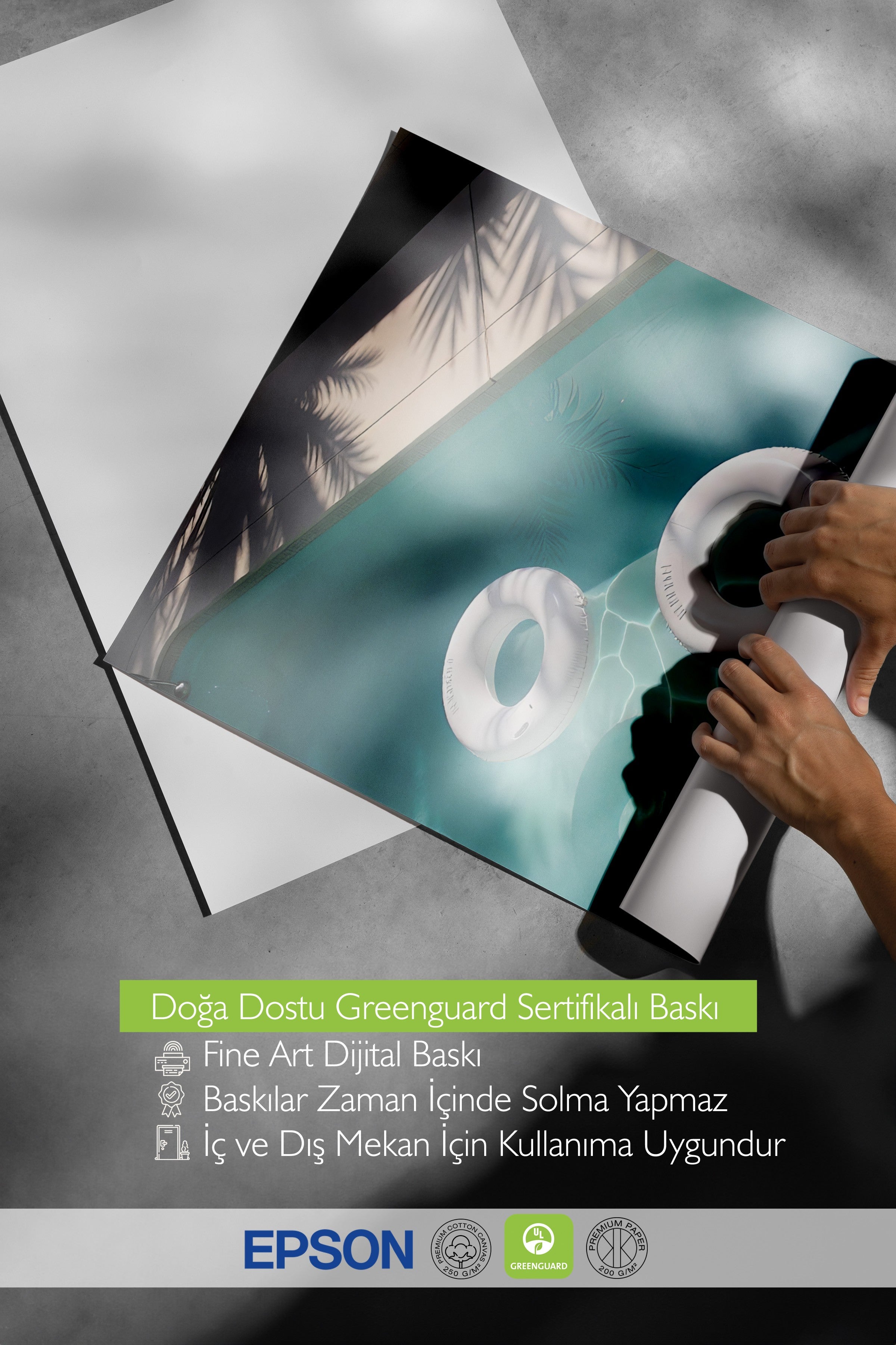 Çerçevesiz Duvar Posteri, Deniz Simidi, Fotoğraf, Mavi Renk Poster, 2025 Yaz Seçkisi, NO:109656