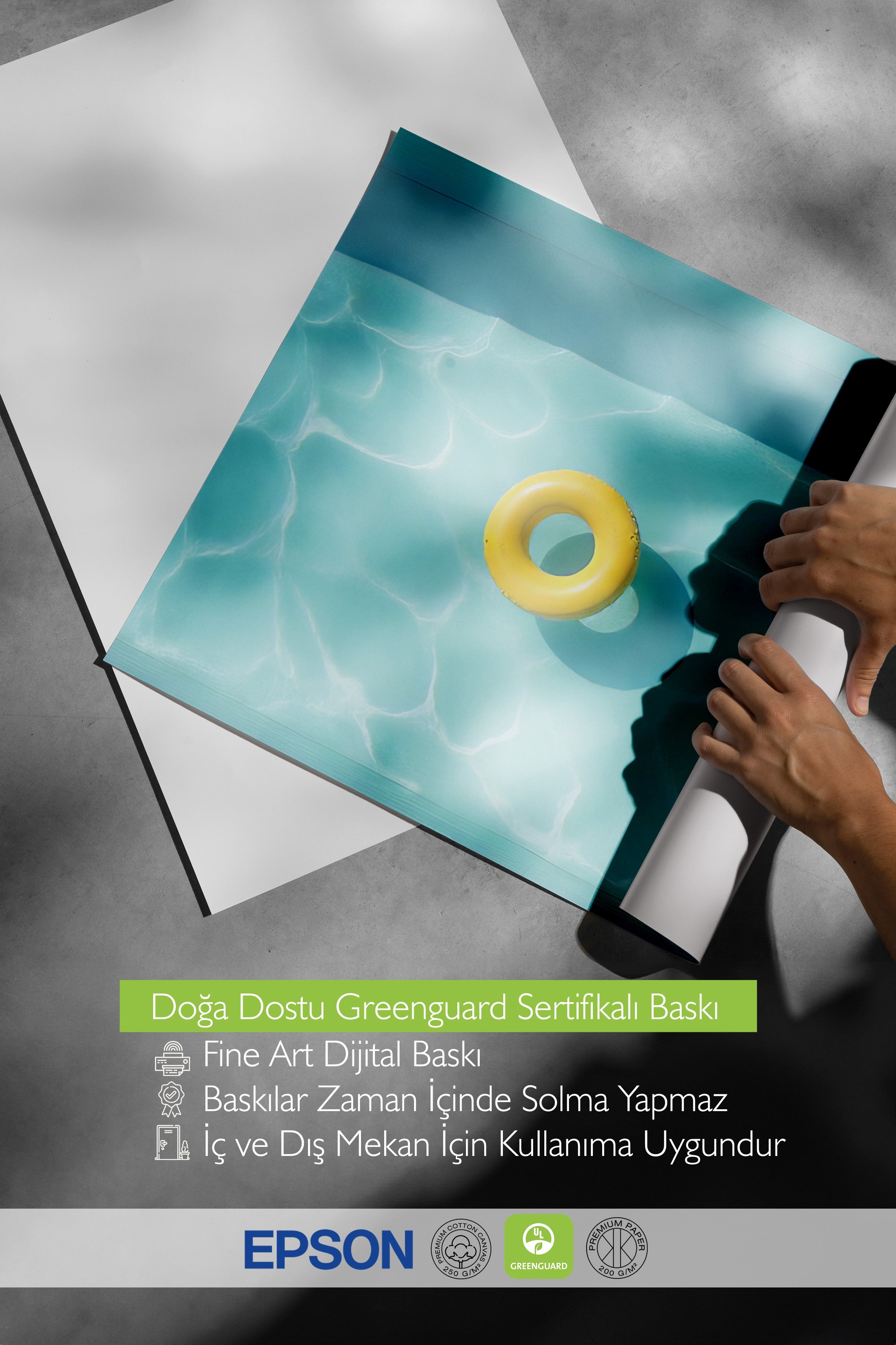 Çerçevesiz Duvar Posteri, Deniz Simidi, Fotoğraf, Mavi Renk Poster, 2025 Yaz Seçkisi, NO:109661