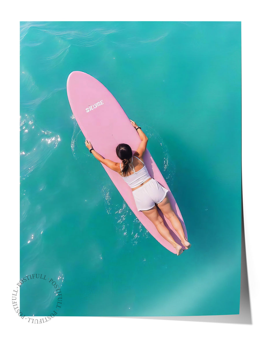 Paddleboarding Üzerinde Kişi Poster Yaz Seçkisi Çerçevesiz Poster
