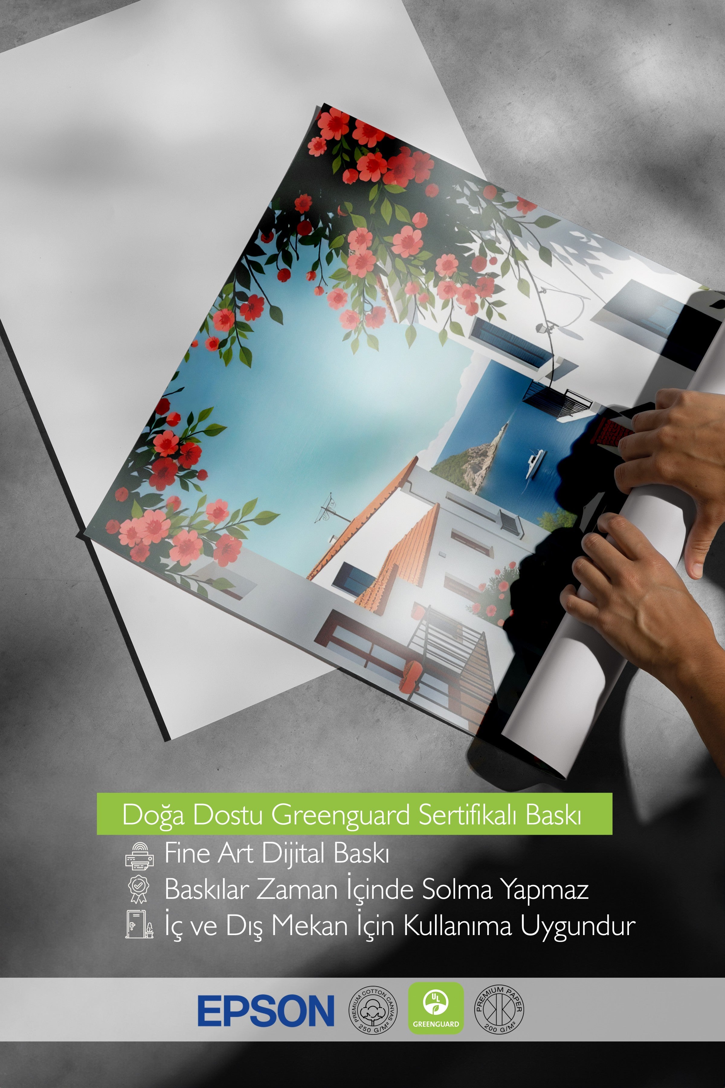 Çerçevesiz Duvar Posteri, Denize Giden Yol, Fotoğraf, Mavi Renk Poster, 2025 Yaz Seçkisi, NO:109501
