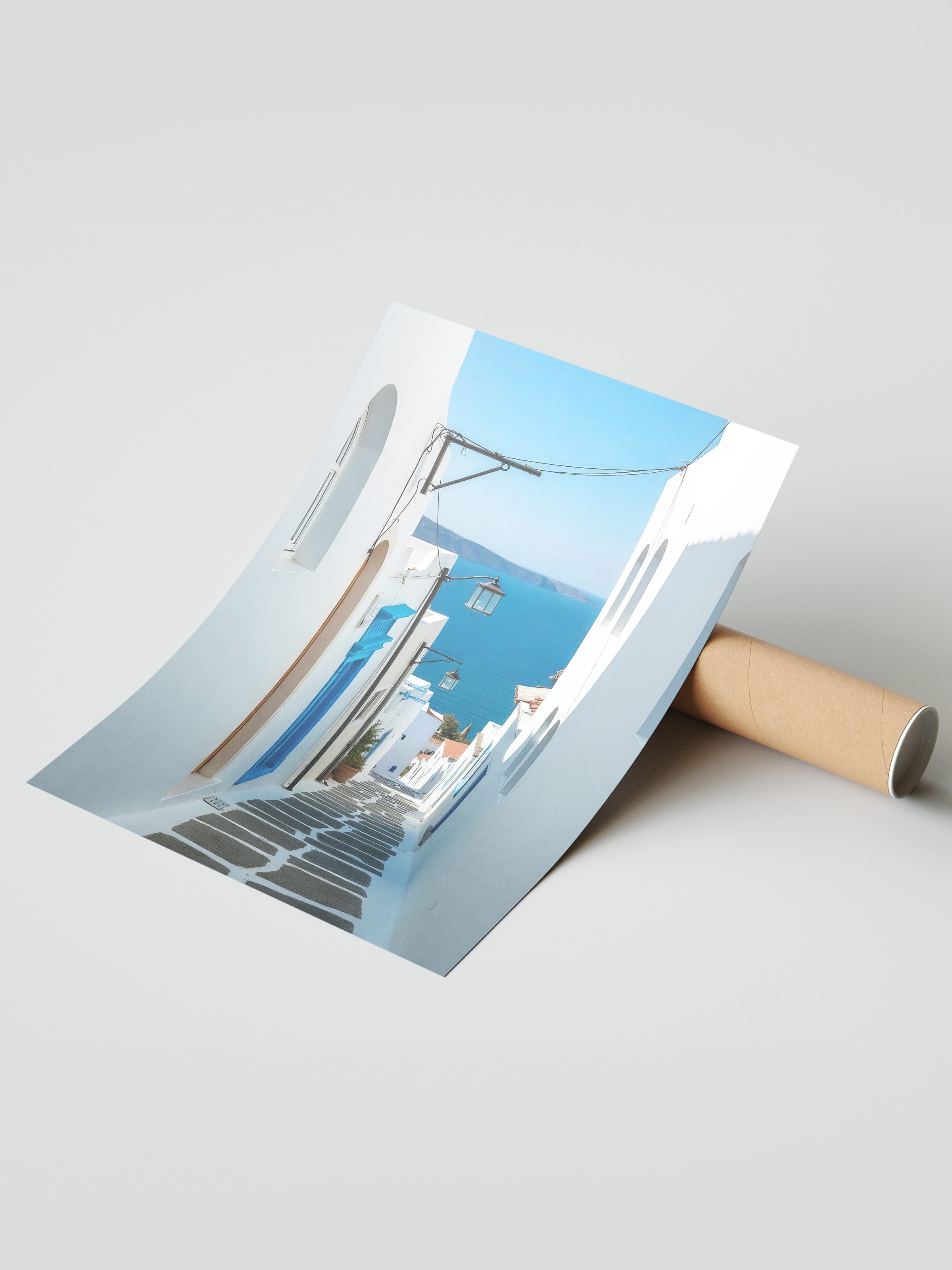 Çerçevesiz Duvar Posteri, Denize Giden Yol, Fotoğraf, Mavi Renk Poster, 2025 Yaz Seçkisi, NO:109502