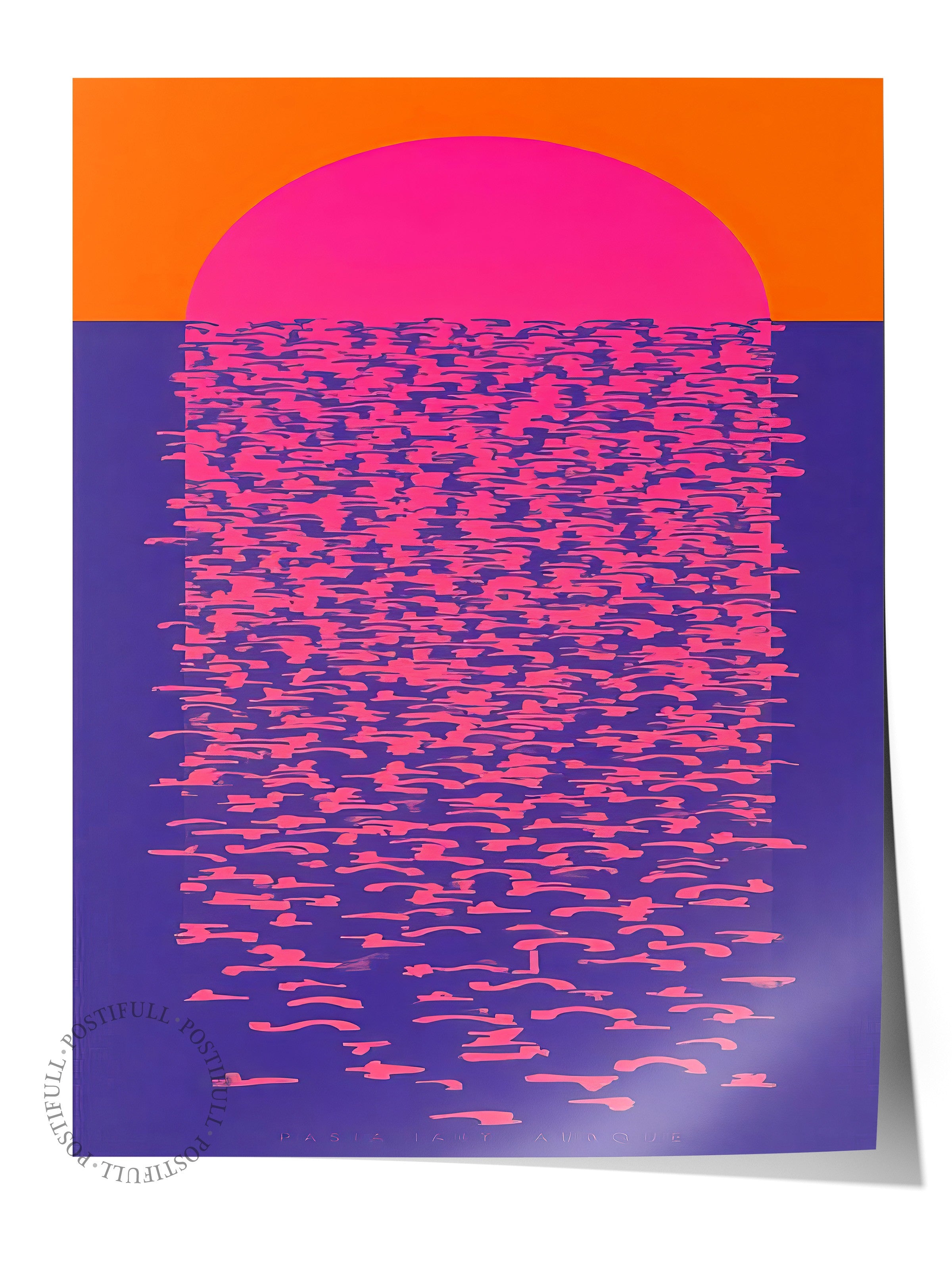 Çerçevesiz Duvar Posteri, Güneşin Yansıması, İllüstrasyon, Maximalist, Mavi Renk Poster, 2025 Yaz Seçkisi, NO:109758