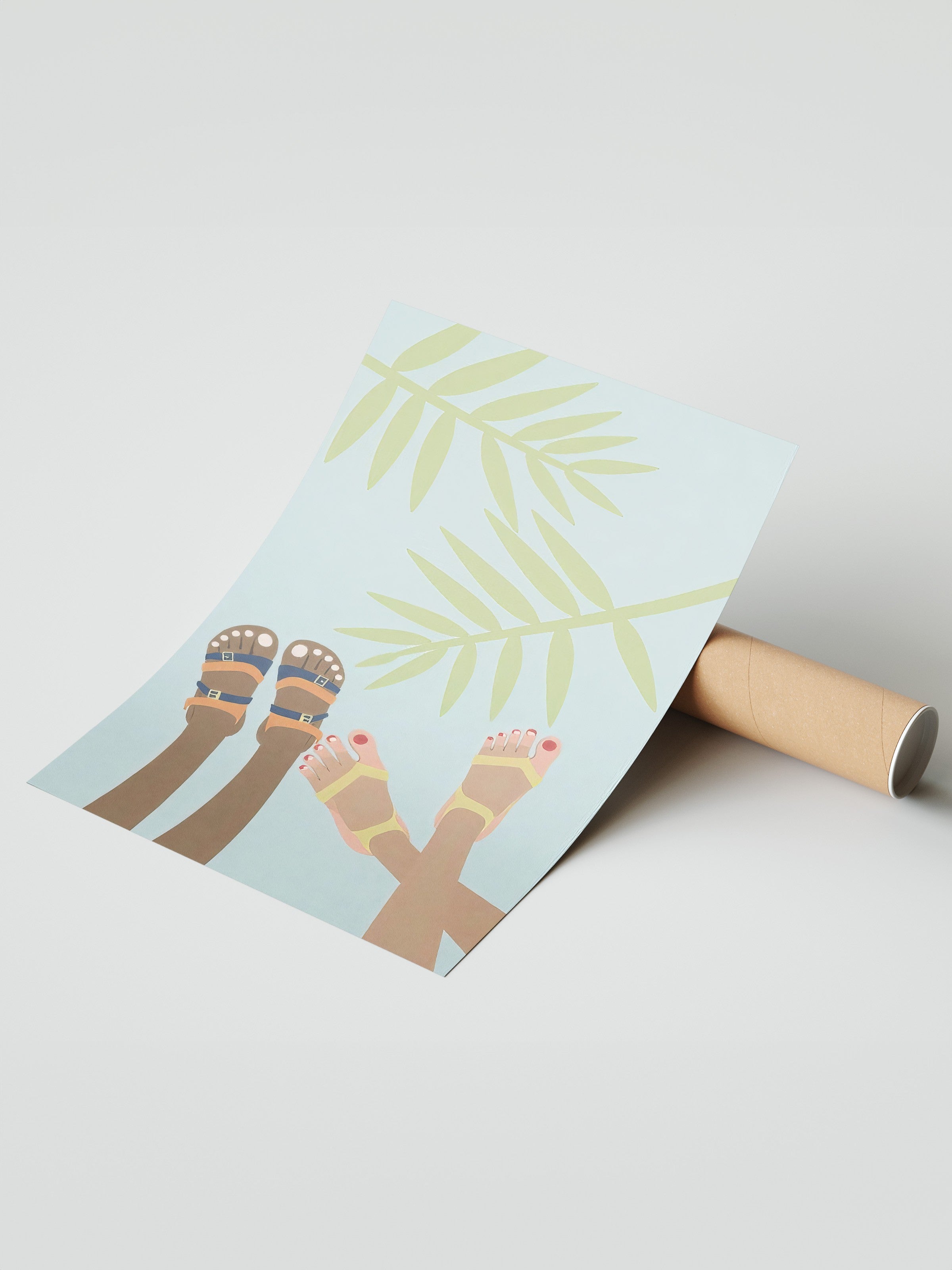 Çerçevesiz Duvar Posteri, Güzel Bir Yaz Günü, İllüstrasyon, Renkli Renk Poster, 2025 Yaz Seçkisi, NO:109655