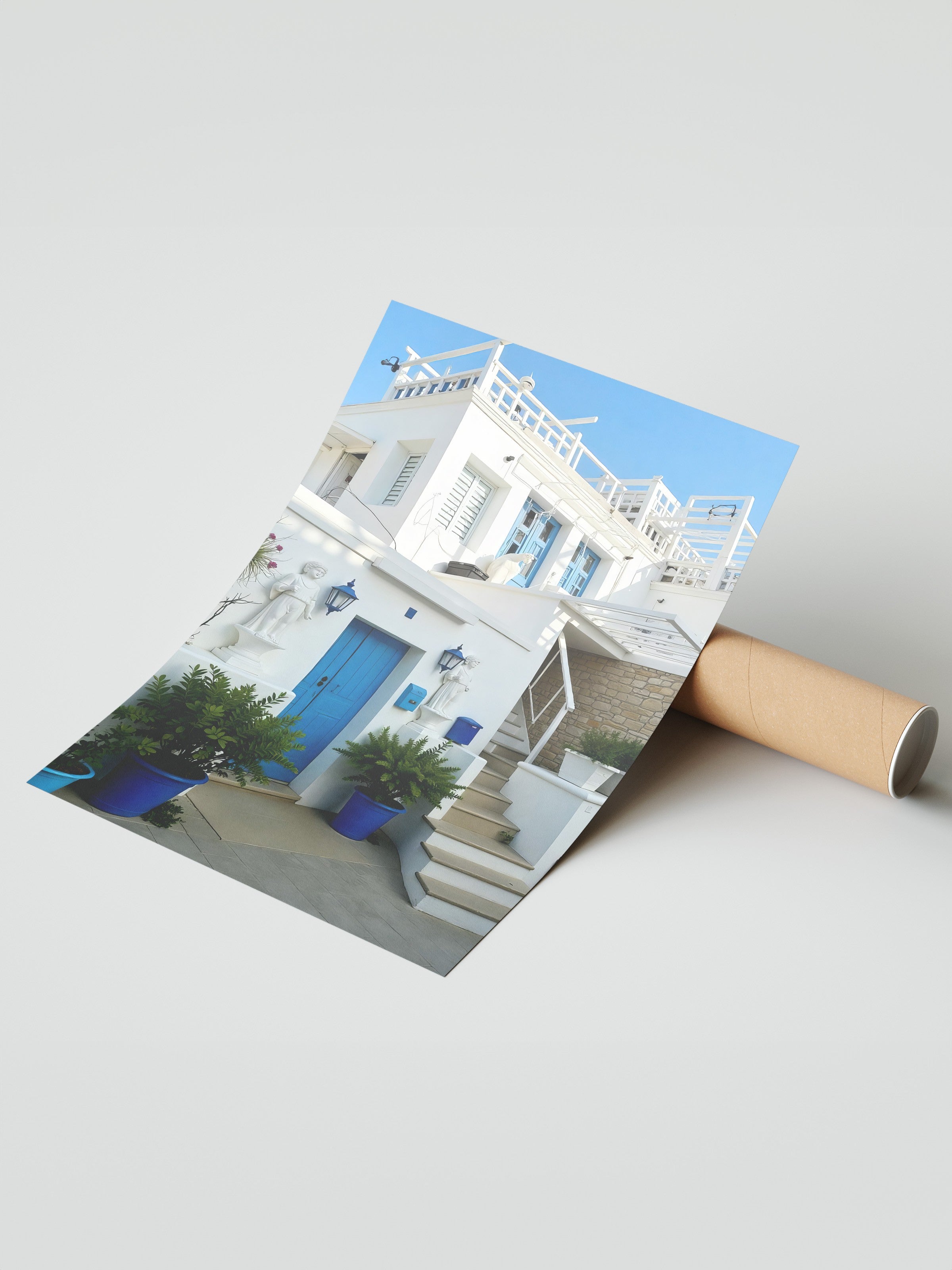 Çerçevesiz Duvar Posteri, Harika Ev, Fotoğraf, Mavi Renk Poster, 2025 Yaz Seçkisi, NO:109711